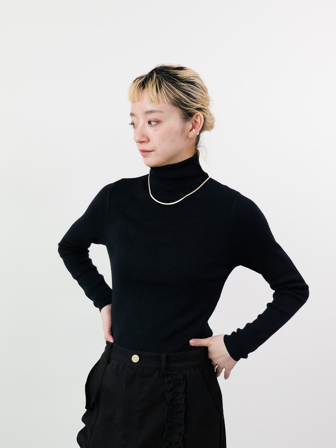 タートルネックニット[601513]black