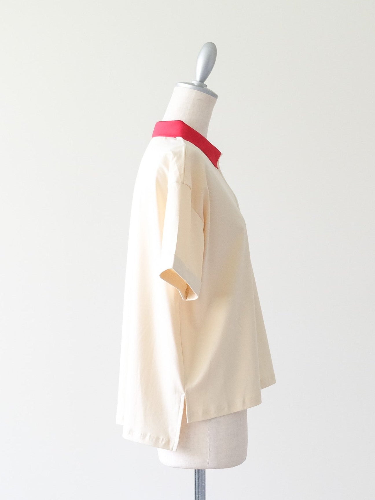 Contrast Polo Top(配色ポロトップス)[601576]yellow×red