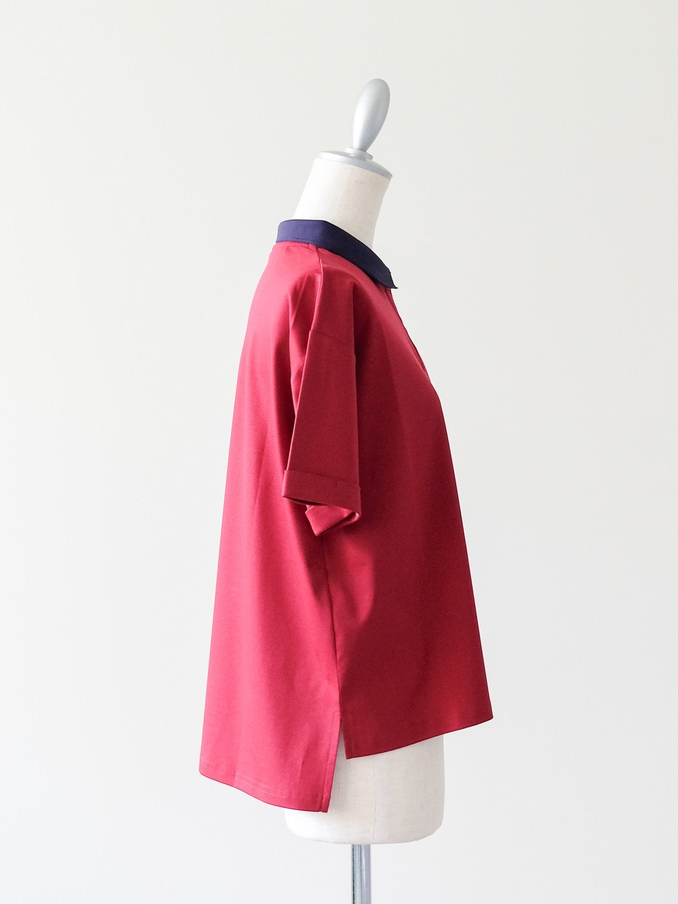 Contrast Polo Top(配色ポロトップス)[601576]red×navy