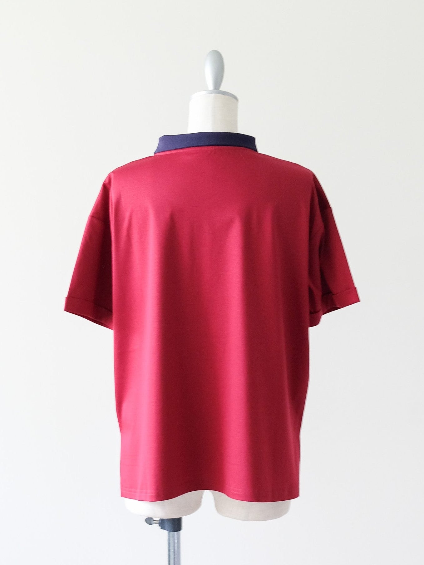 Contrast Polo Top(配色ポロトップス)[601576]red×navy