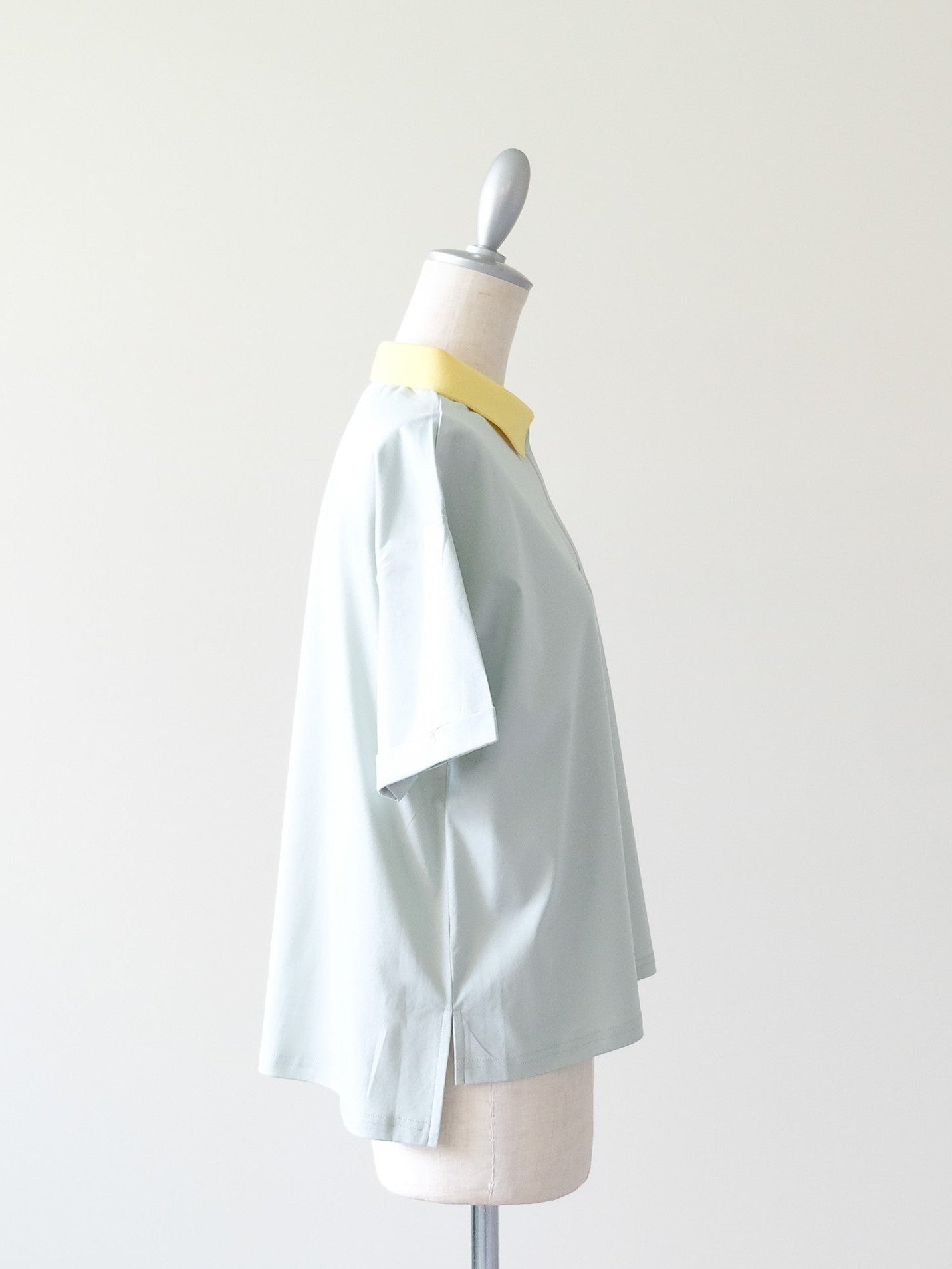 Contrast Polo Top(配色ポロトップス)[601576]mint×yellow