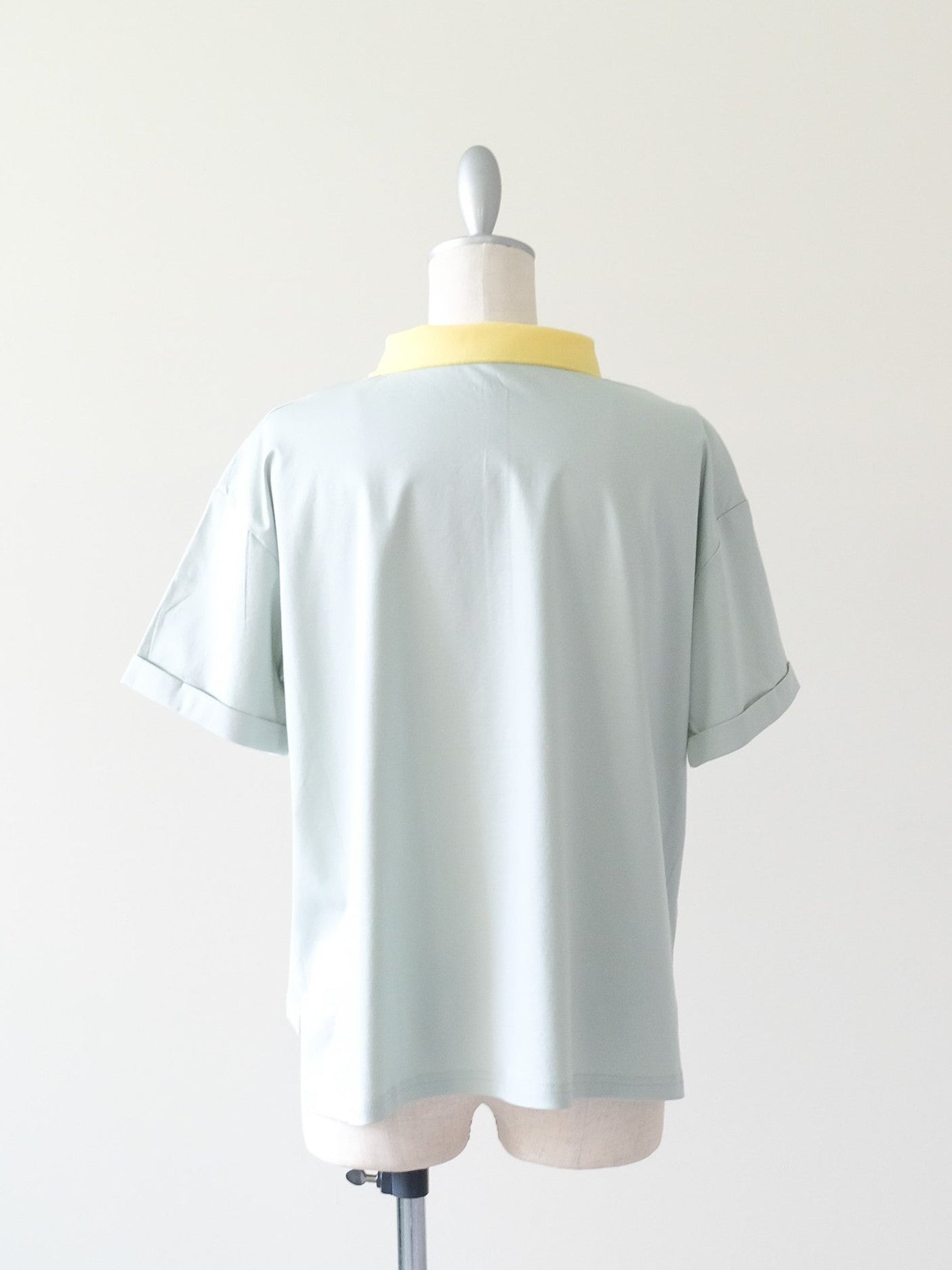 Contrast Polo Top(配色ポロトップス)[601576]mint×yellow