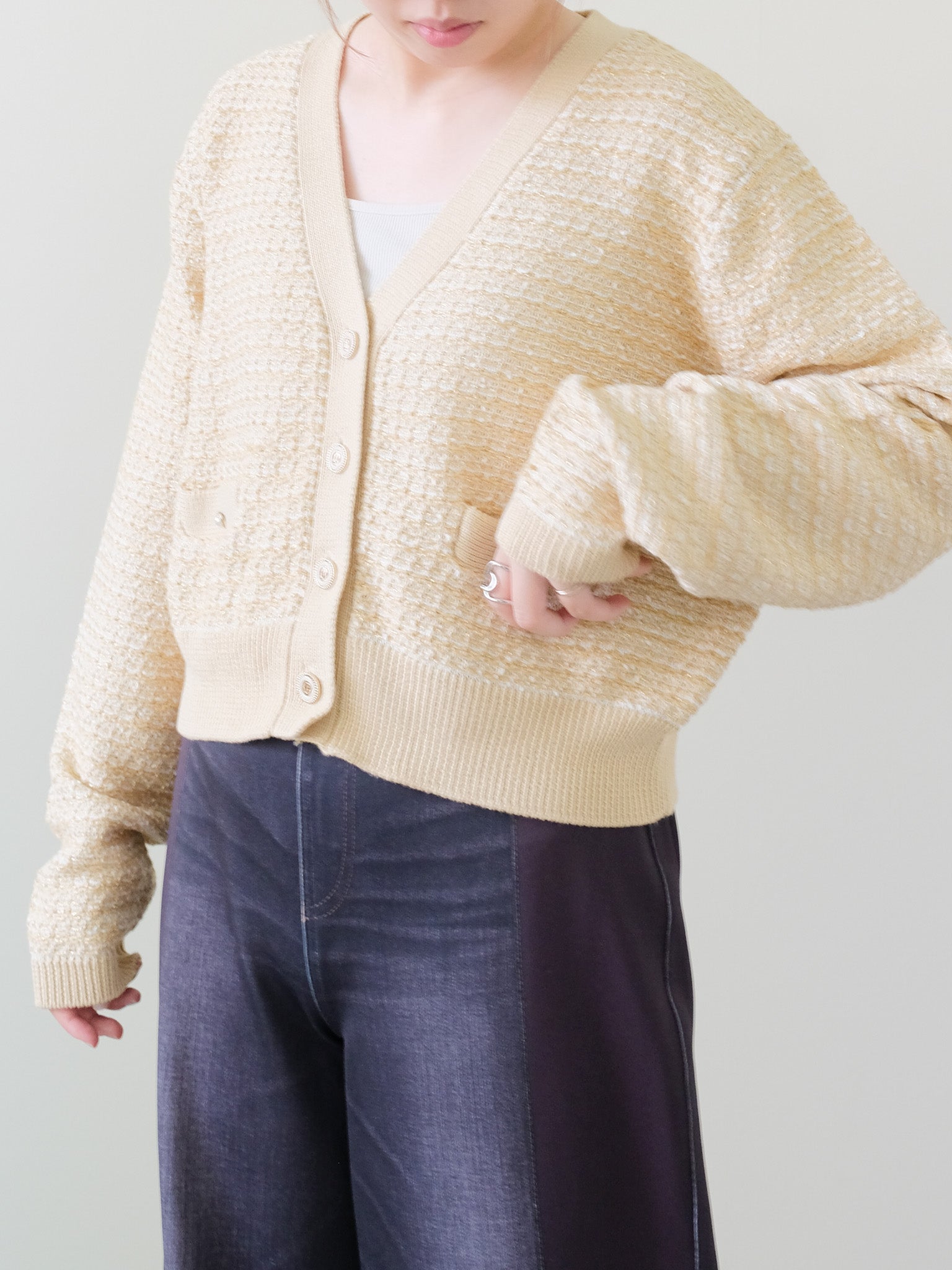 Mixed Yarn Knit Cardigan (455)