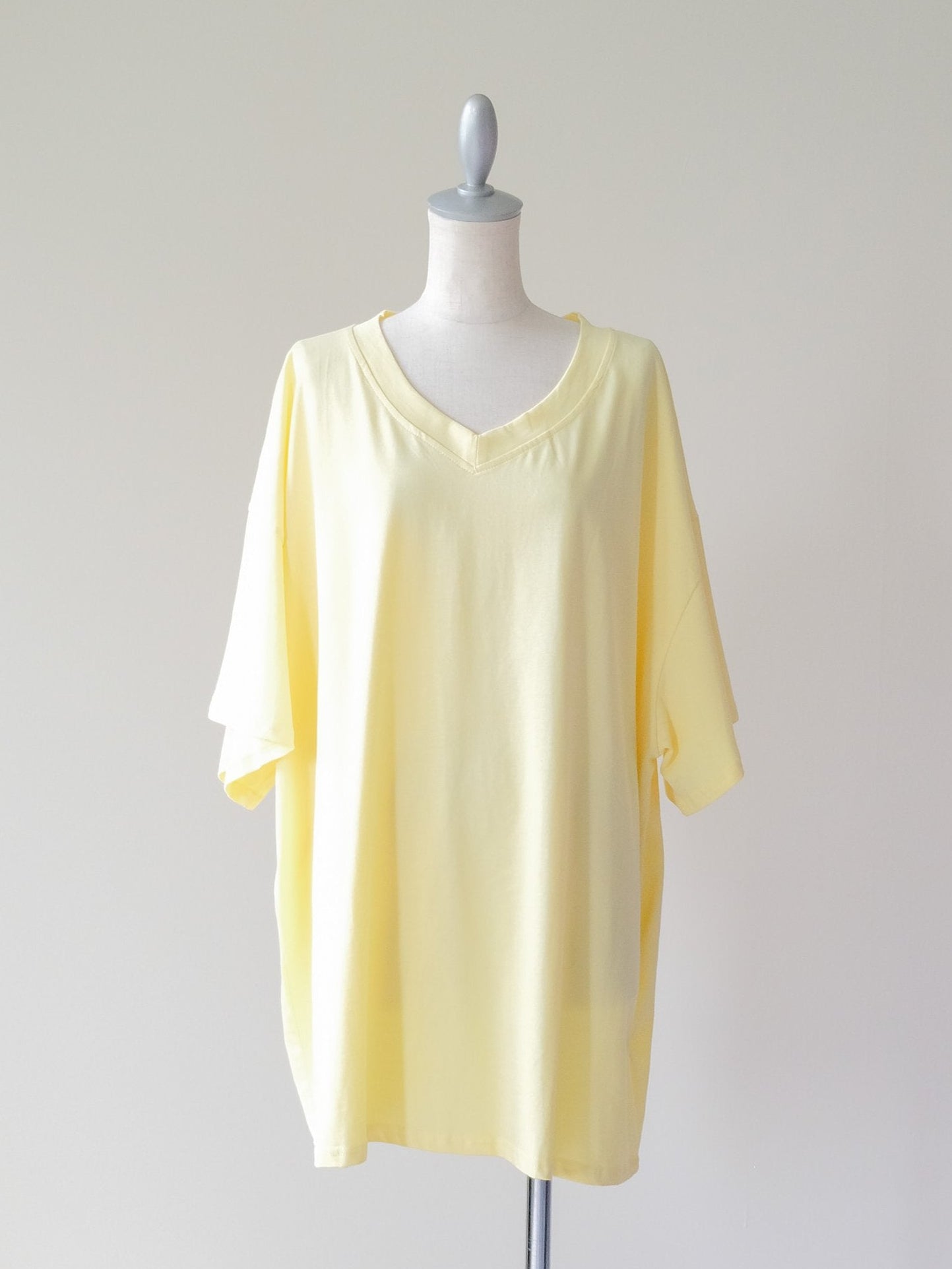 Loose V-neck Half Sleeve T-shirt(ルーズVネックハーフスリーブTシャツ)[601598]yellow