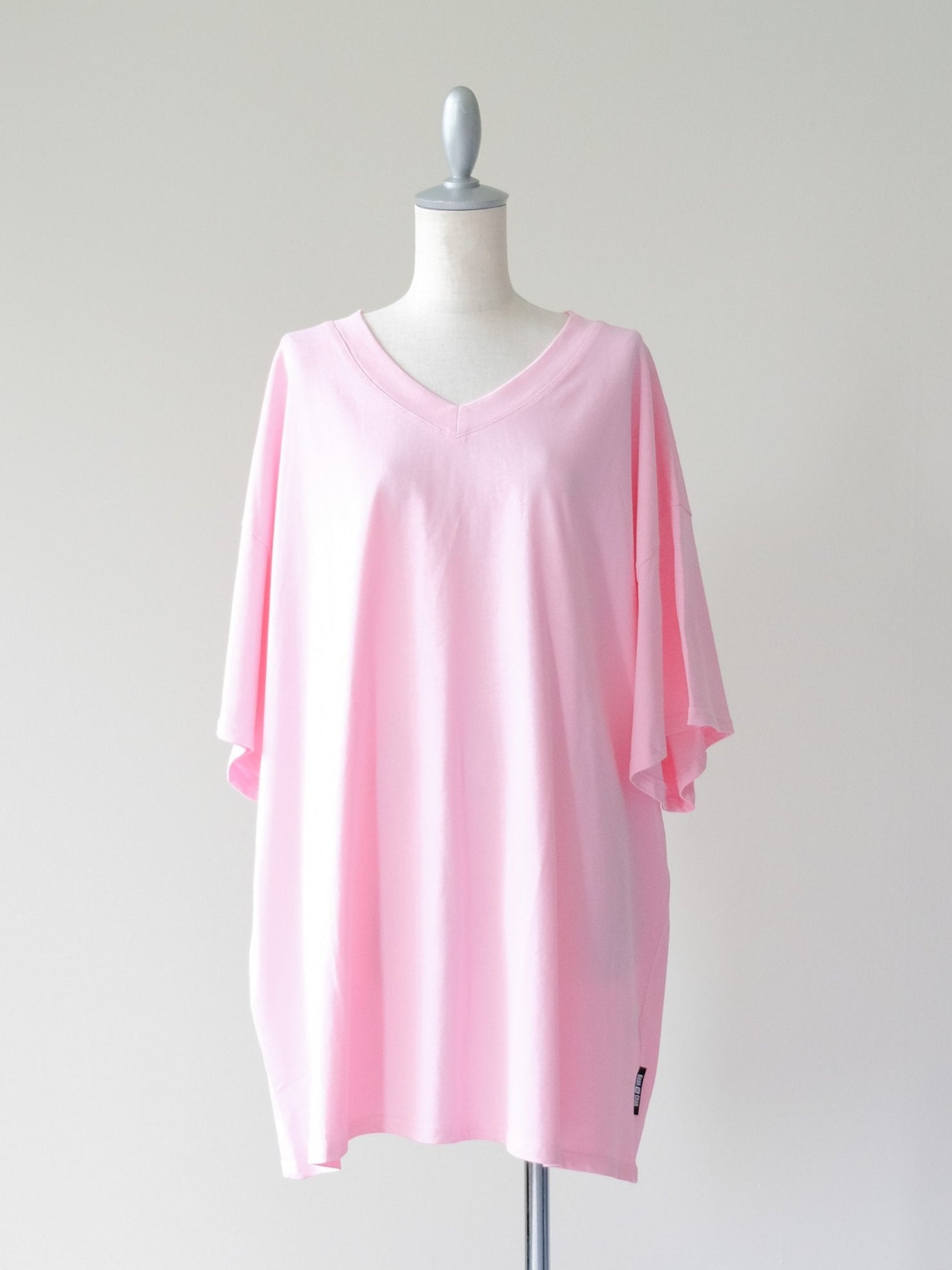 Loose V-neck Half Sleeve T-shirt(ルーズVネックハーフスリーブTシャツ)[601598]pink