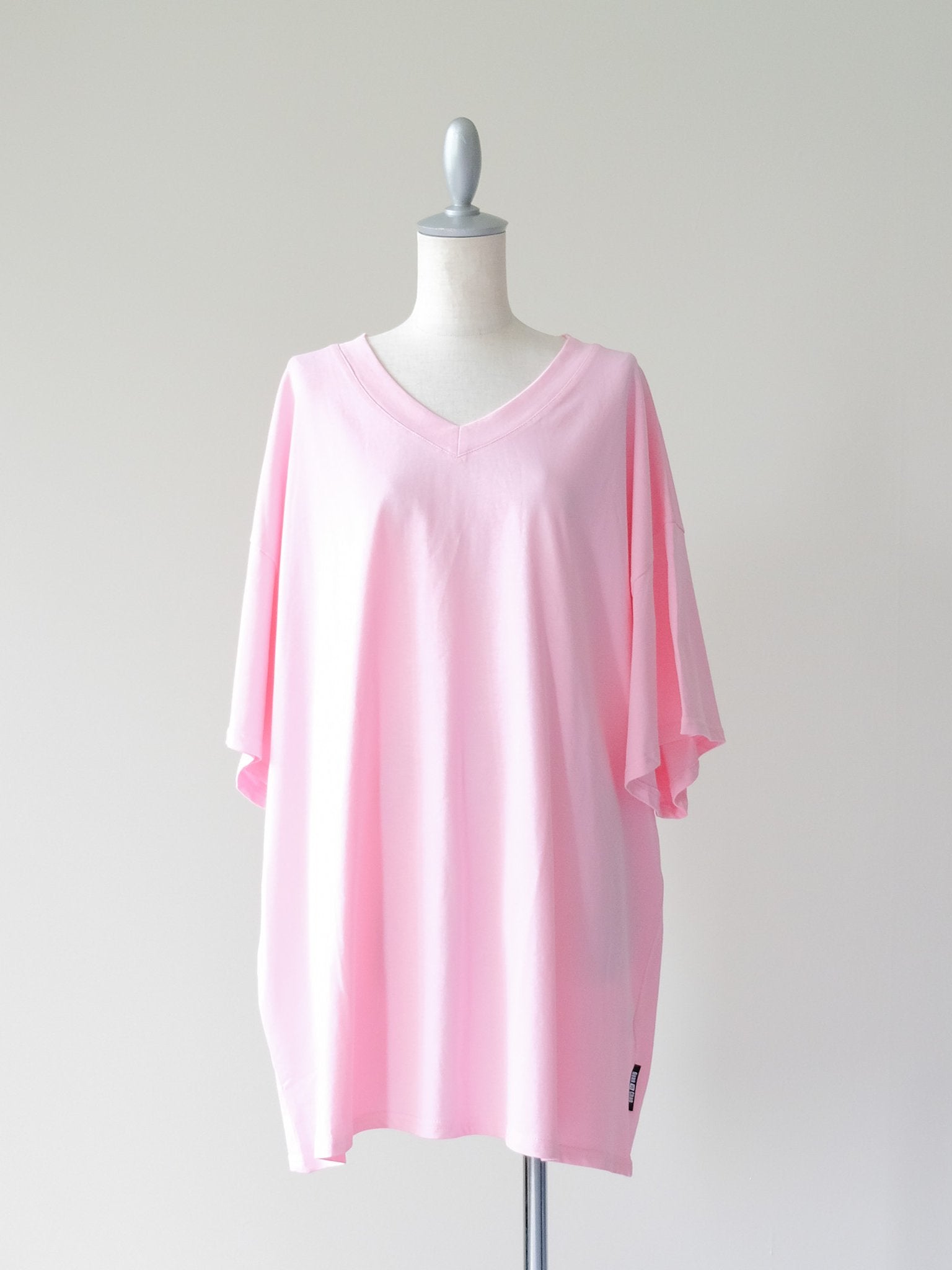Loose V-neck Half Sleeve T-shirt(ルーズVネックハーフスリーブTシャツ)[601598]pink