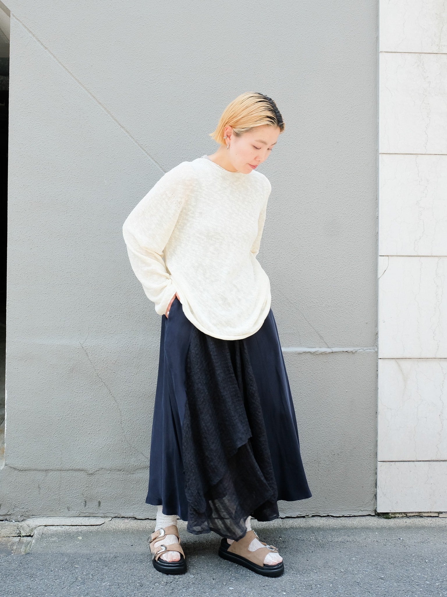Asymmetry Design Skirt(アシメデザインスカート)[601571]navy