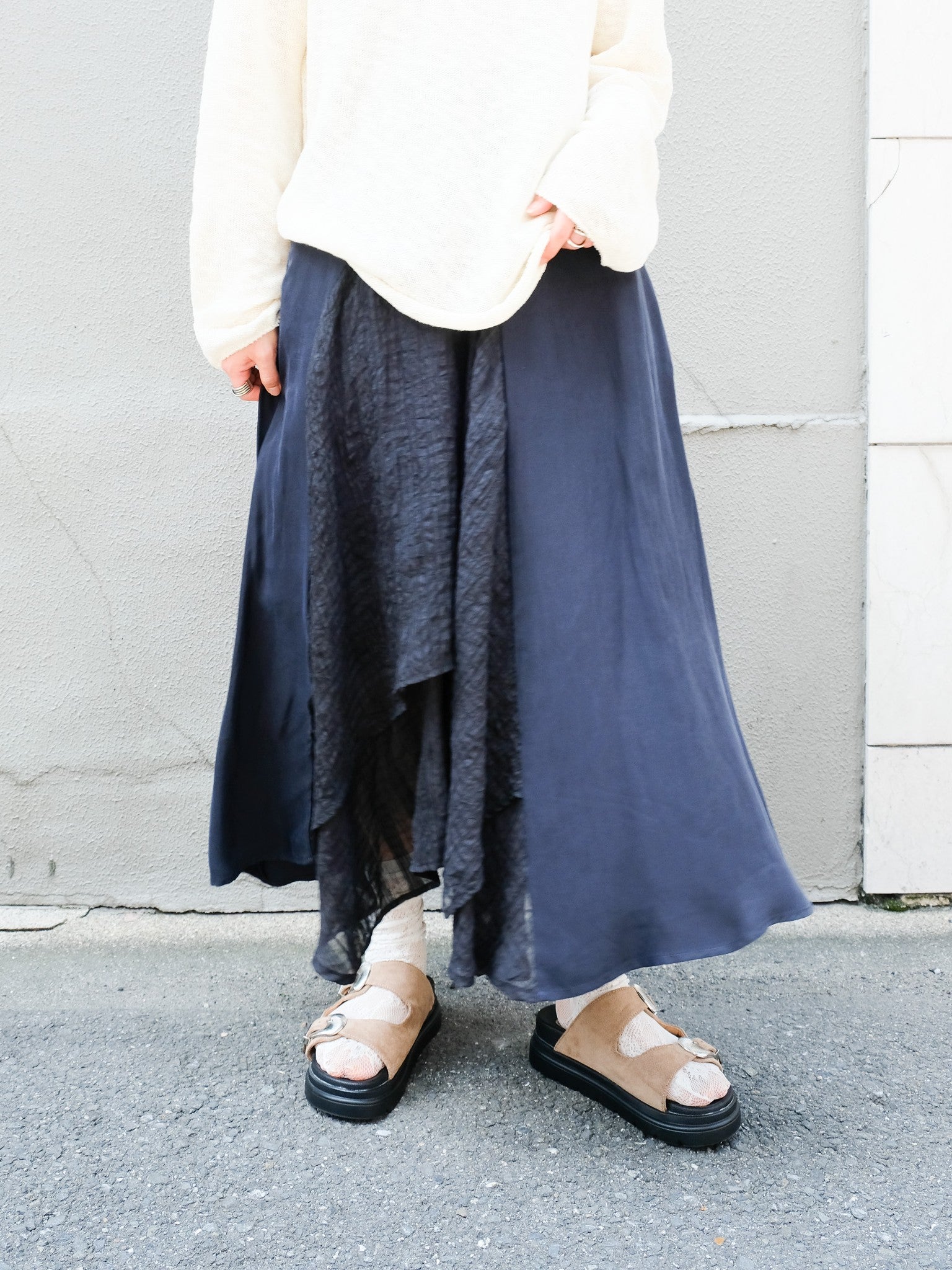 Asymmetry Design Skirt(アシメデザインスカート)[601571]navy
