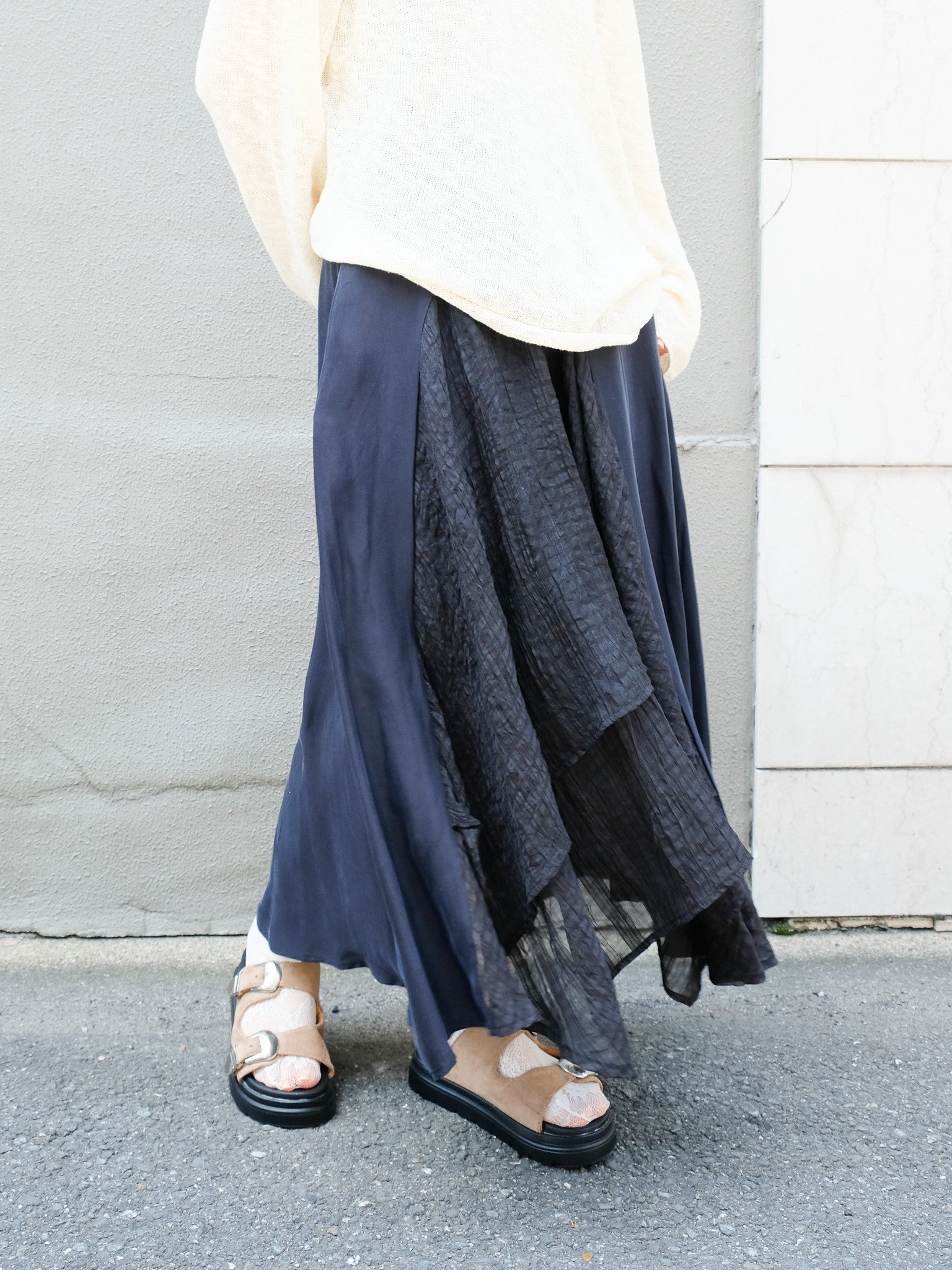 Asymmetry Design Skirt(アシメデザインスカート)[601571]navy