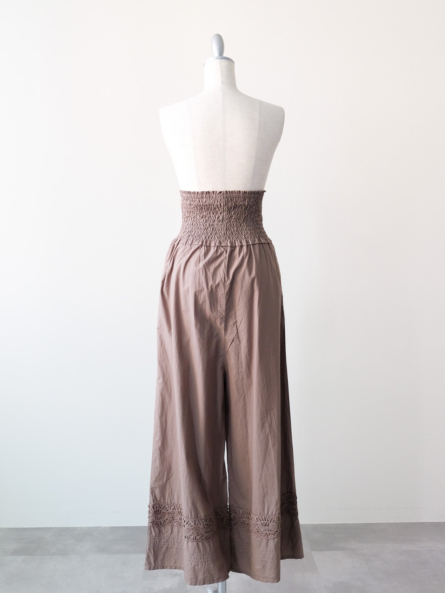 Lace Shirring Pants(レースシャーリングパンツ)[601553]brown