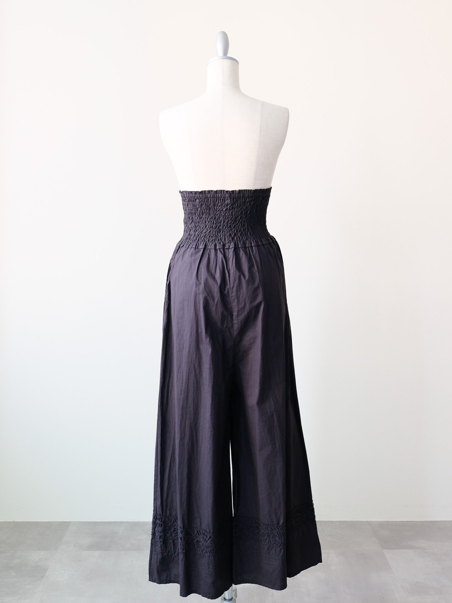Lace Shirring Pants(レースシャーリングパンツ)[601553]black