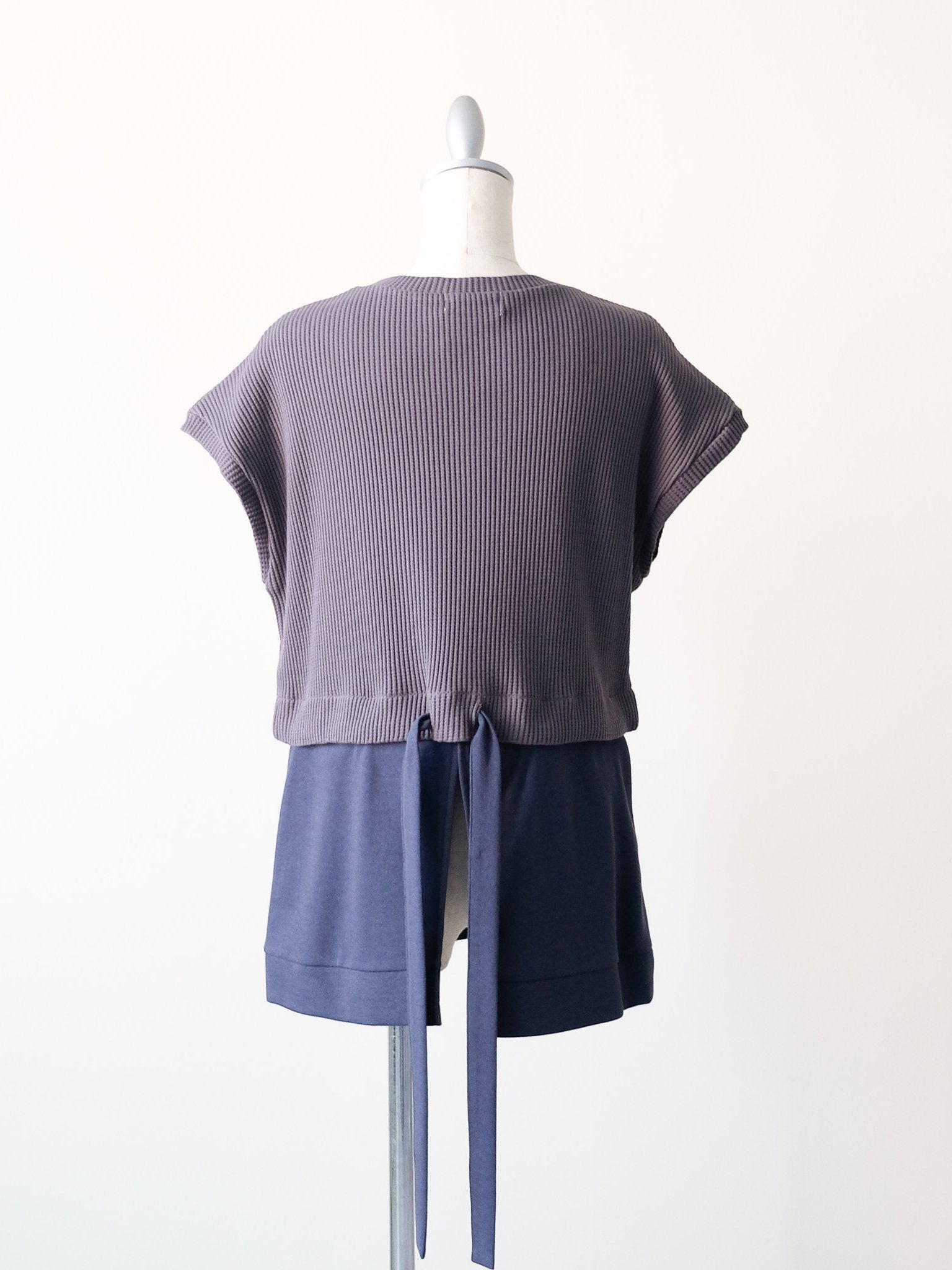 ヘム2WAYワッフルベスト [601355] charcoal