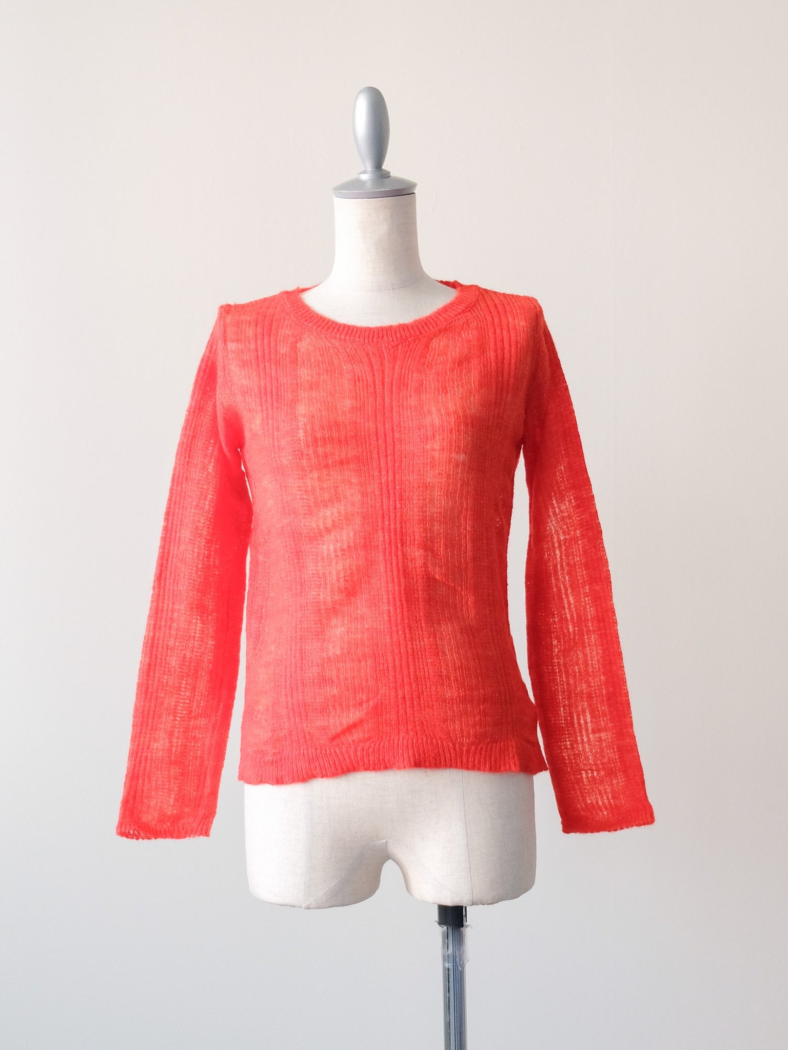シアーモヘアニットトップス [605530] orange