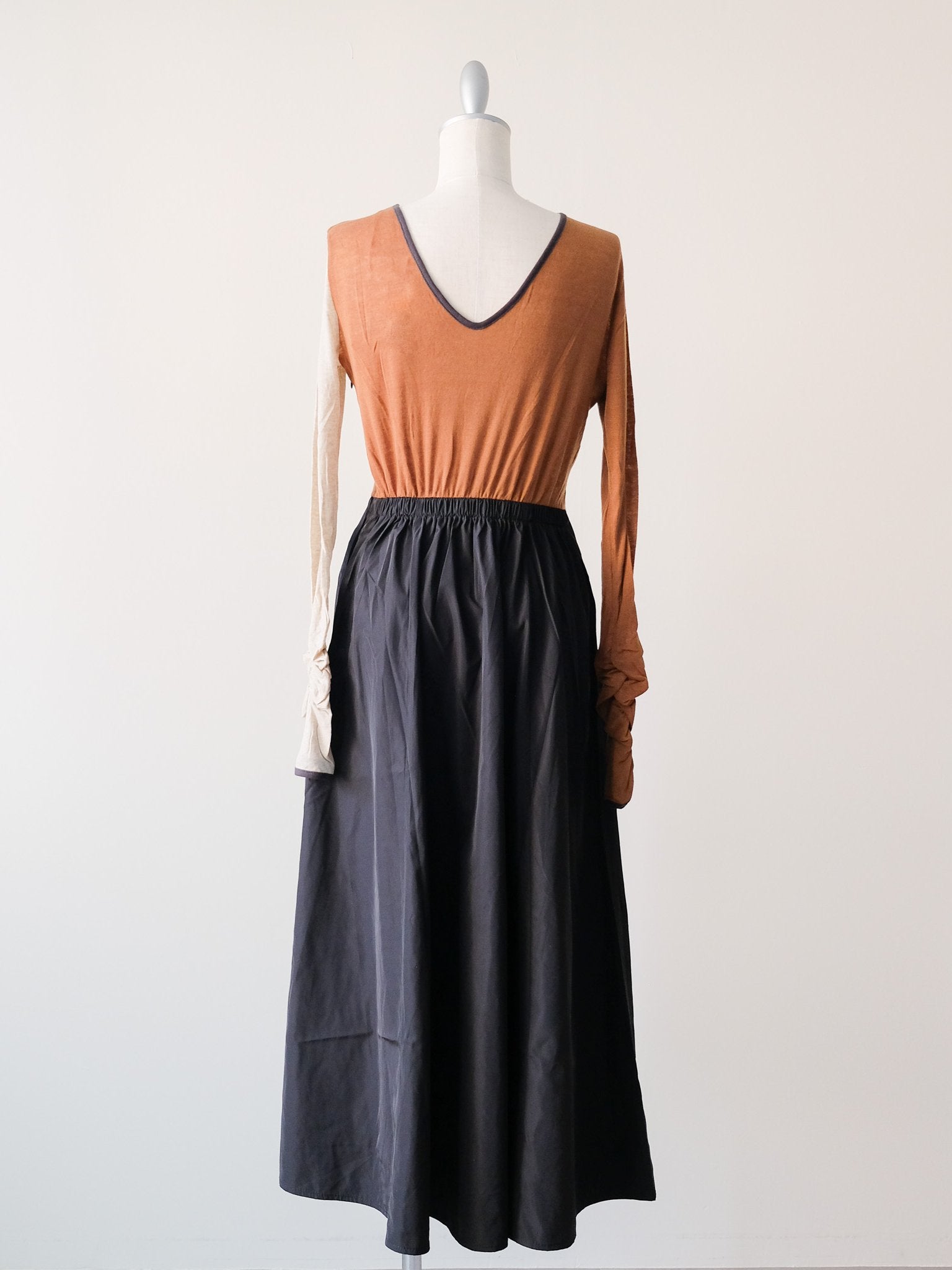 配色切替ワンピース [601417] black