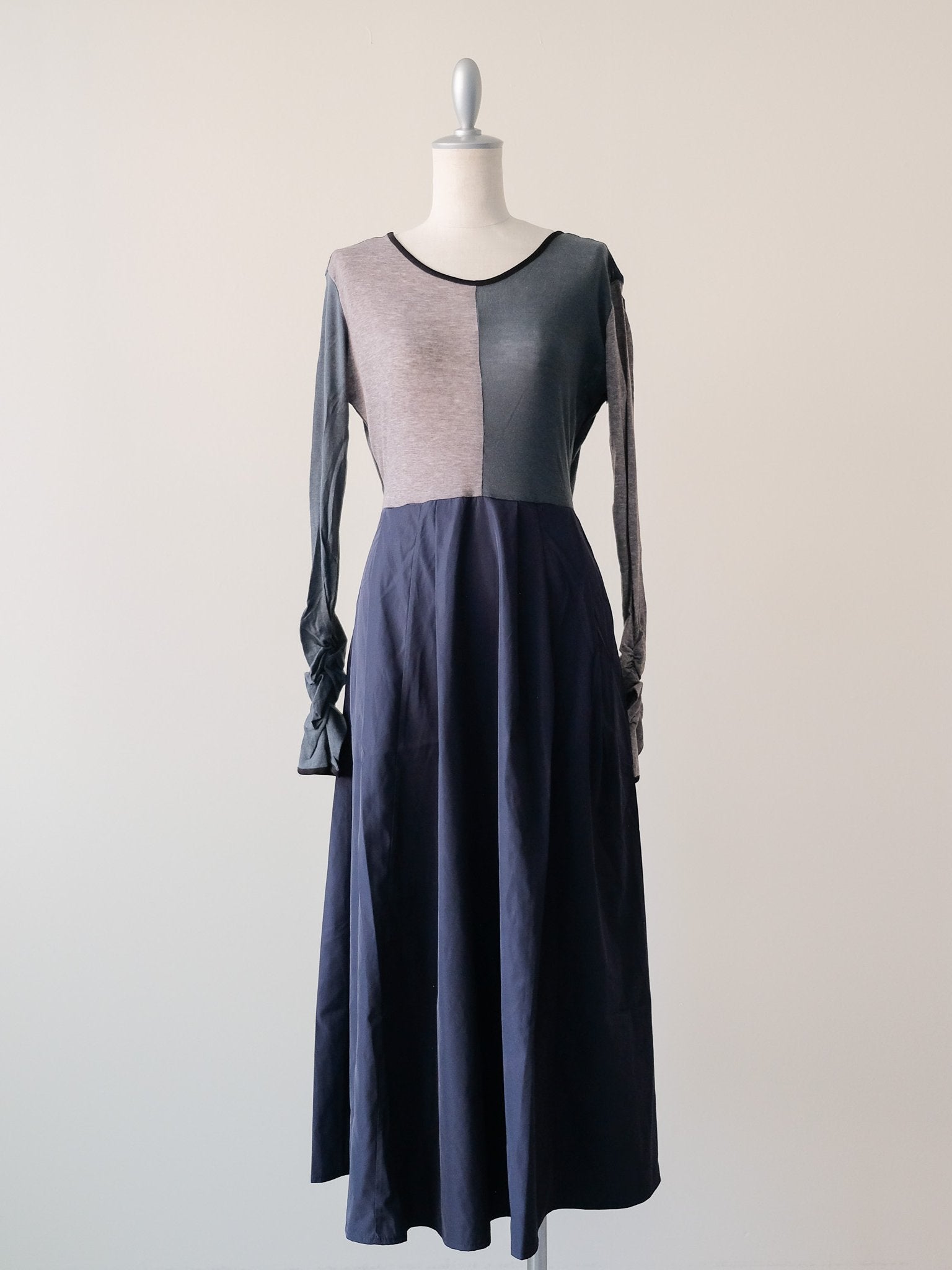配色切替ワンピース [601417] dark navy