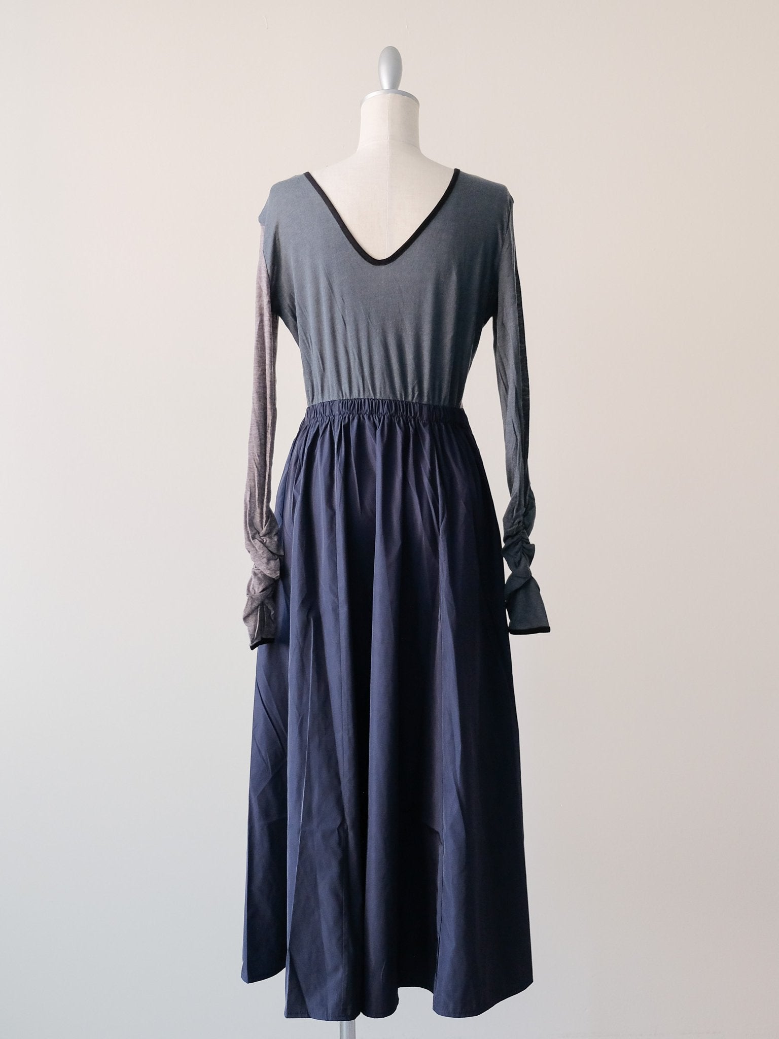 配色切替ワンピース [601417] dark navy