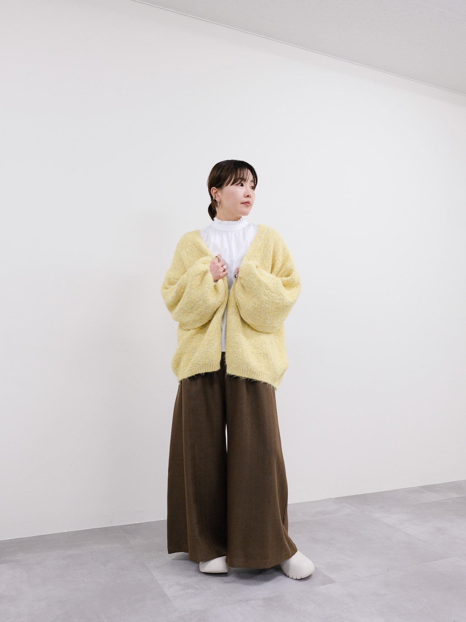 ループヤーンボリュームカーディガン [601518]yellow
