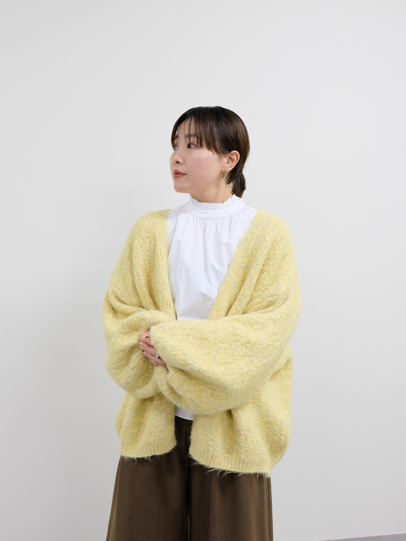 ループヤーンボリュームカーディガン [601518]yellow