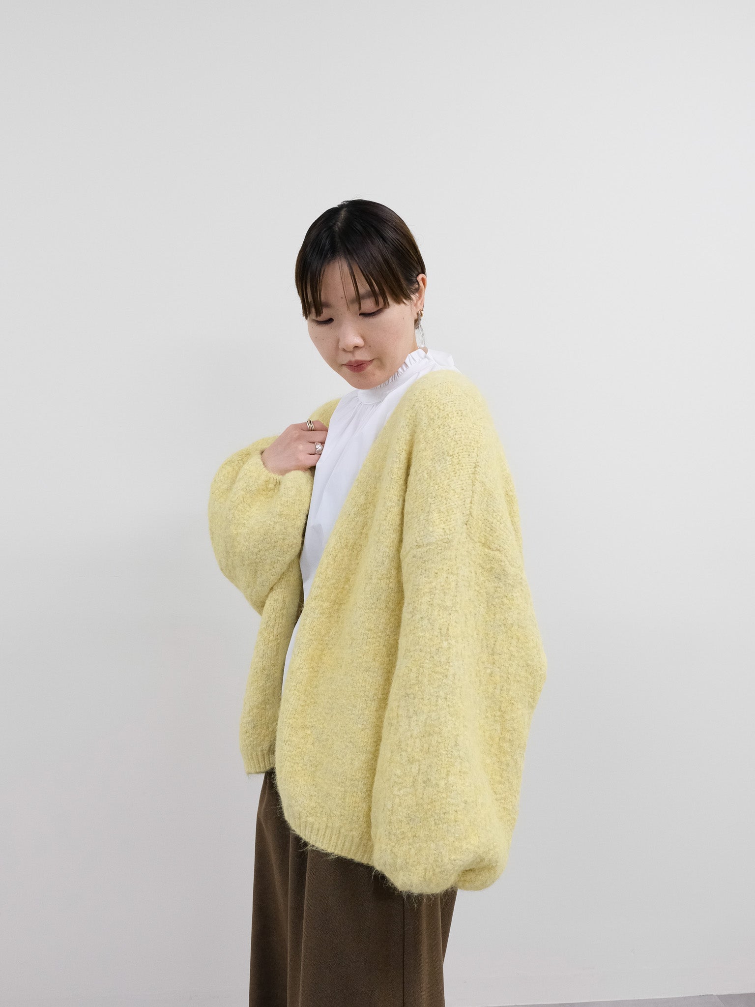 ループヤーンボリュームカーディガン [601518]yellow