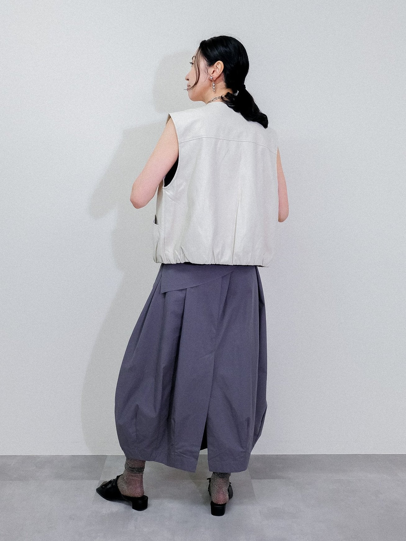 Fake leather vest [603423] beige(05)