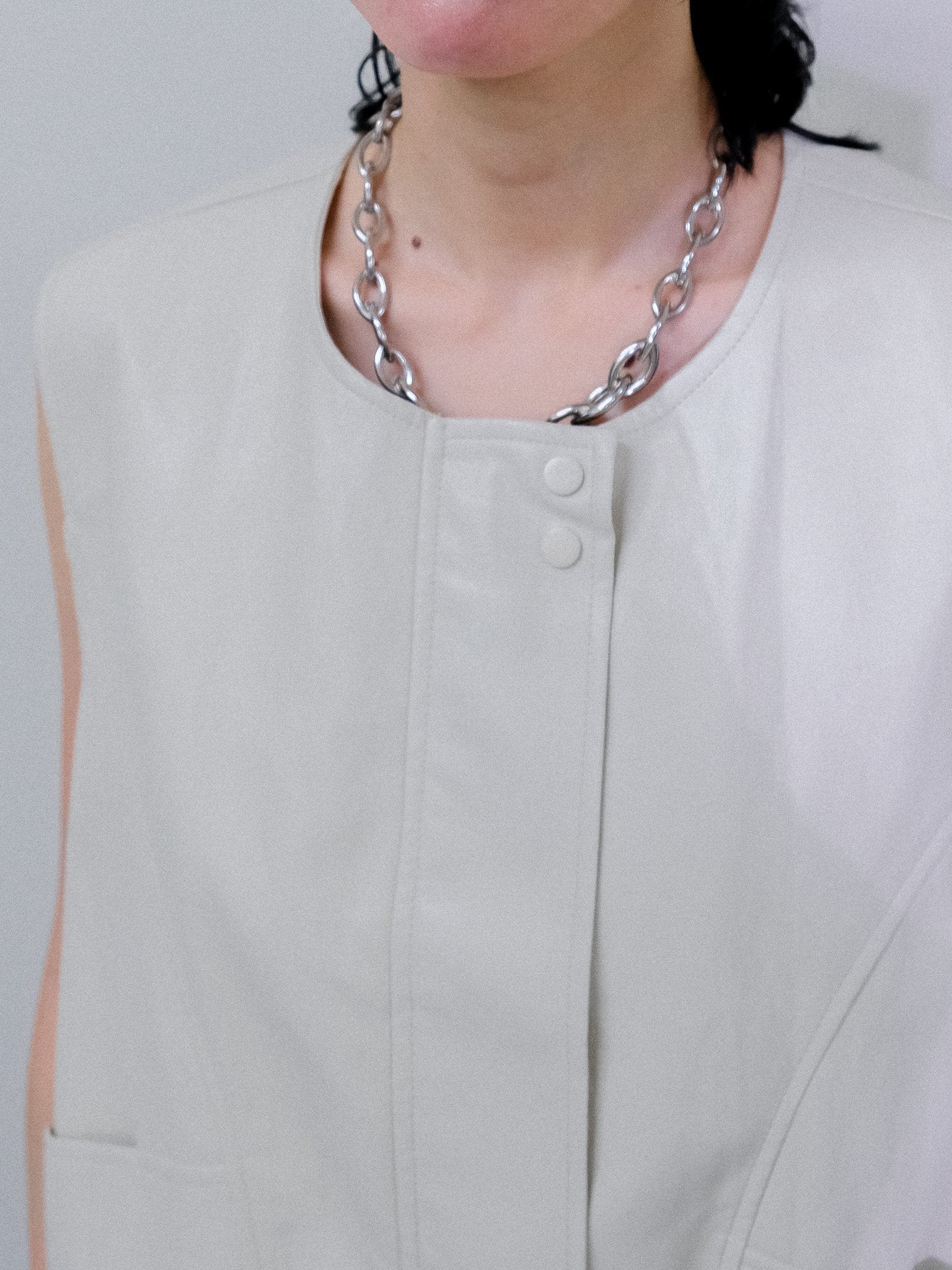 Fake leather vest [603423] beige(05)