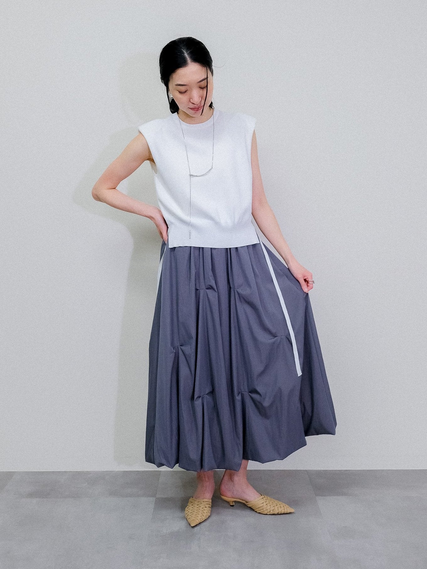 Tuck Skirt [603416]gray(75)
