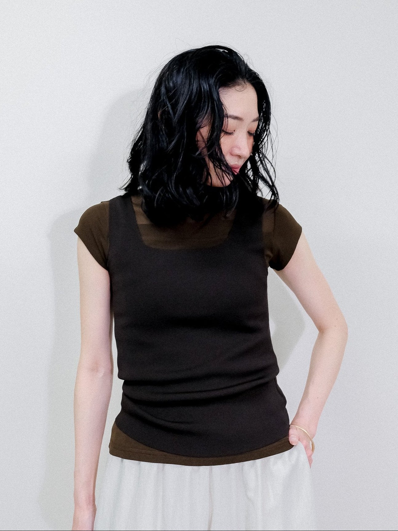 Knit Tank Tops [603410] brown(60)