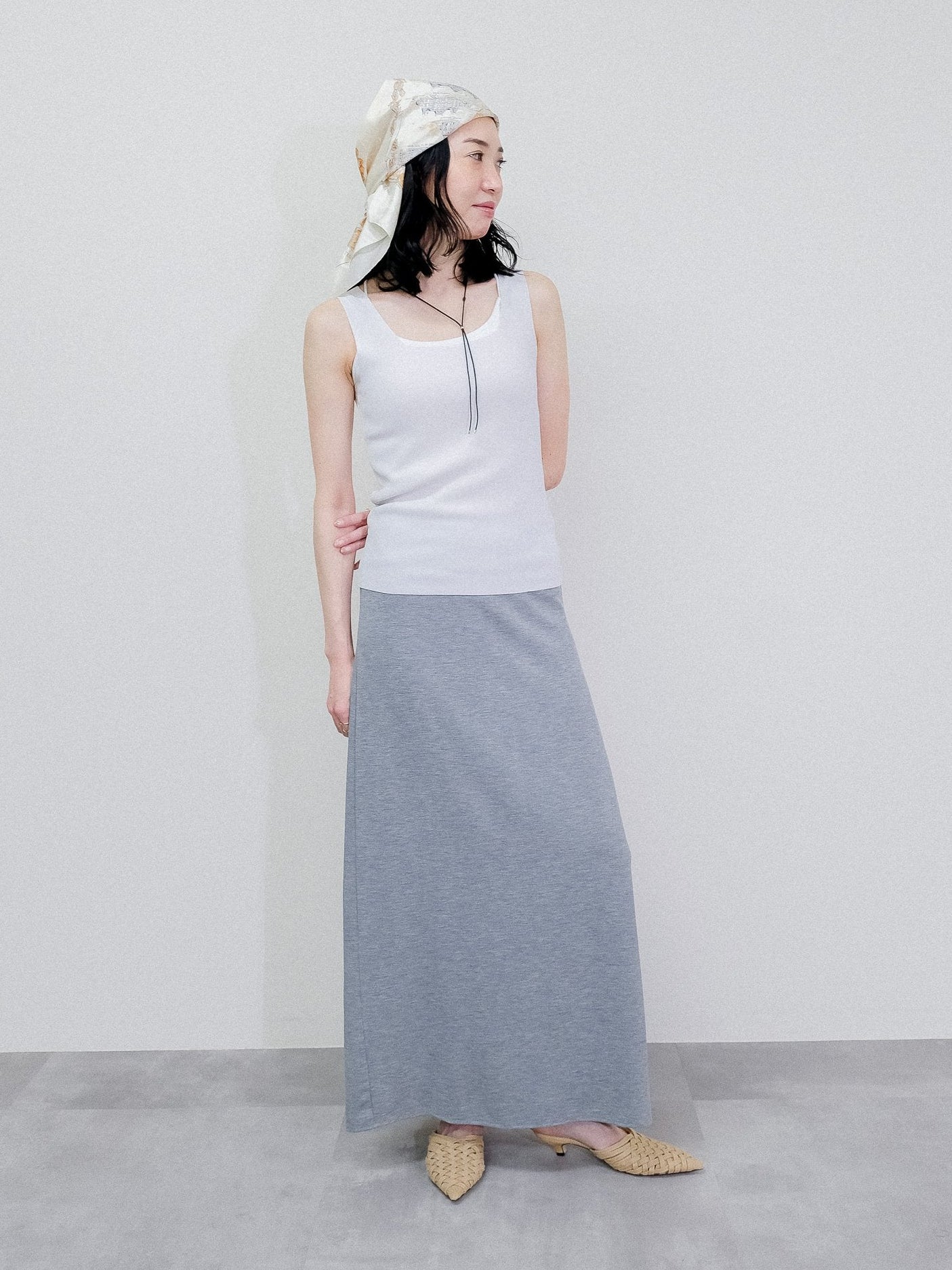 Jersey I-Line Skirt  [603418] light gray(70)