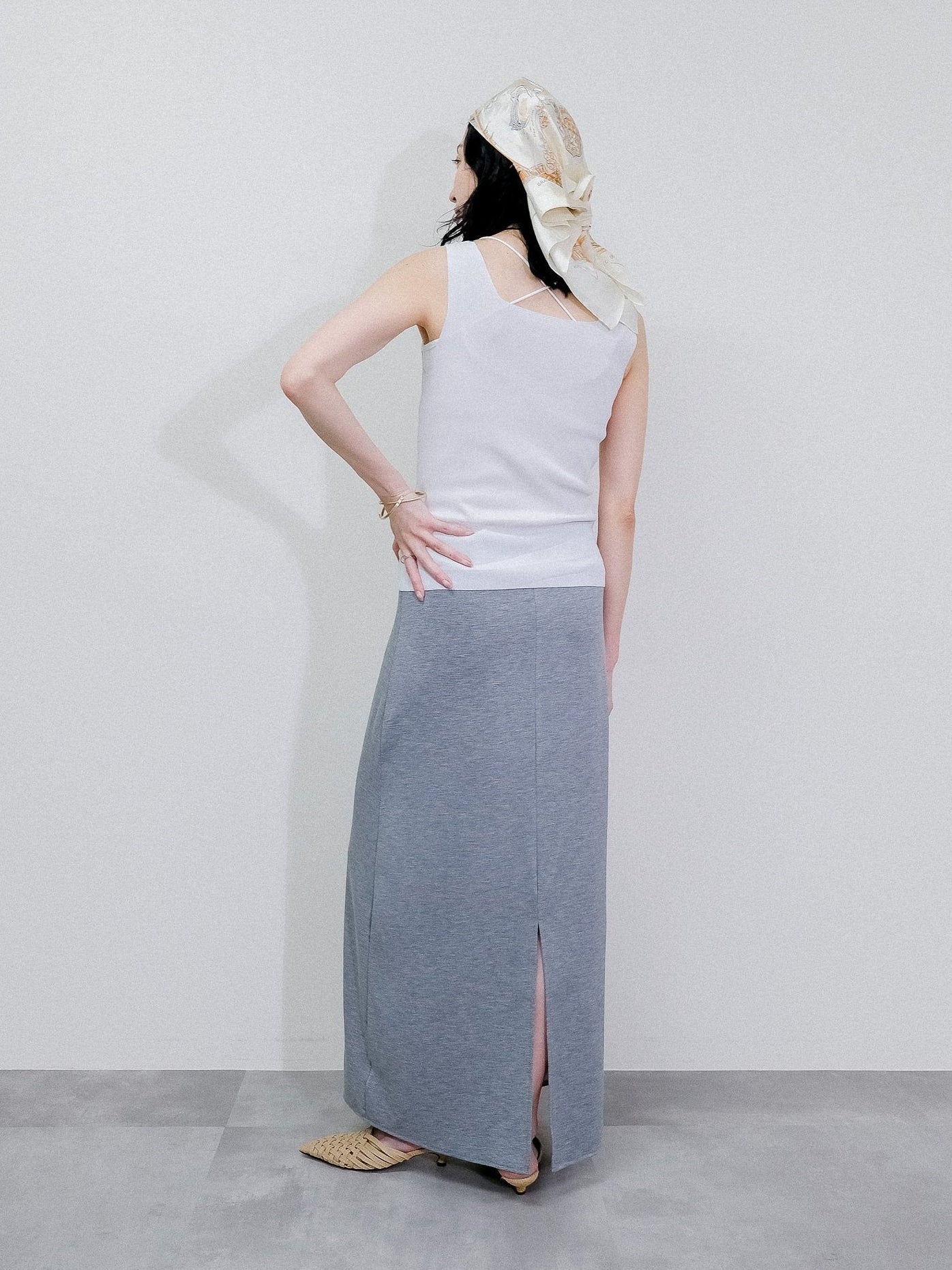Jersey I-Line Skirt  [603418] light gray(70)
