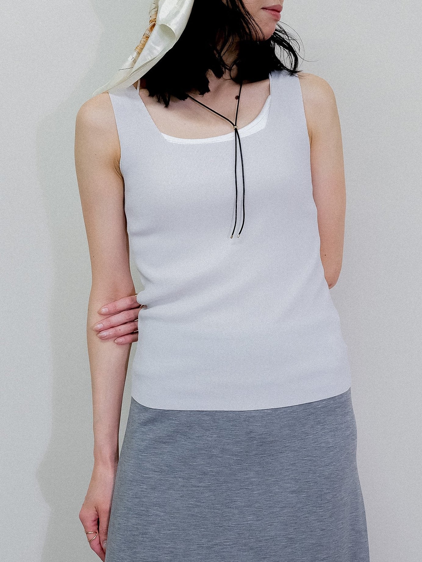 Knit Tank Tops [603410] grey(75)