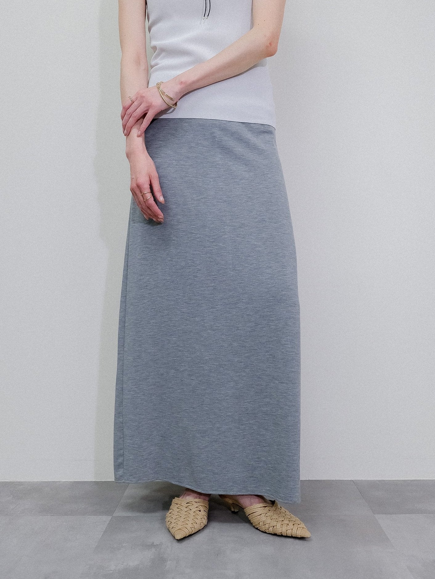 Jersey I-Line Skirt  [603418] light gray(70)