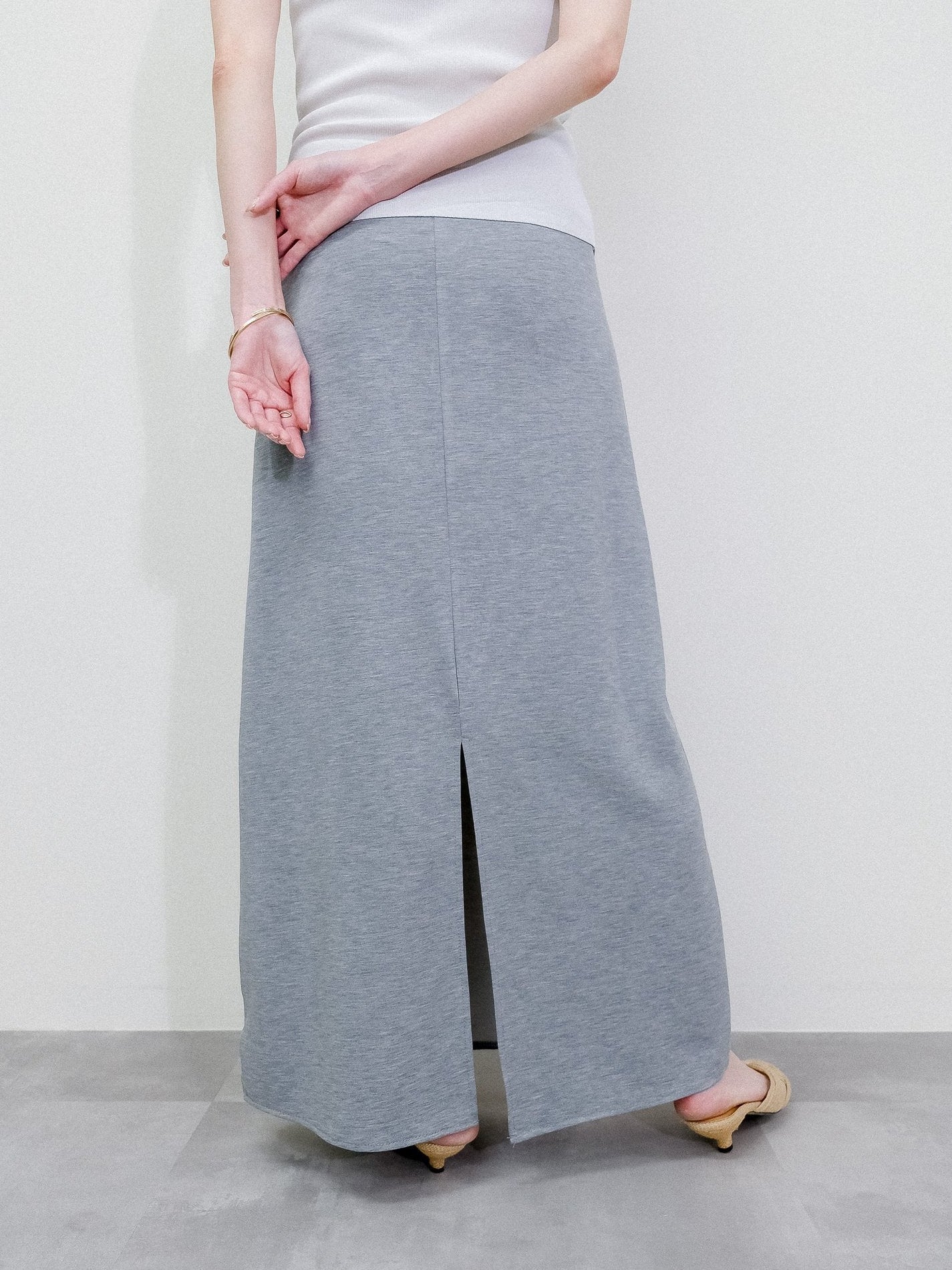 Jersey I-Line Skirt  [603418] light gray(70)