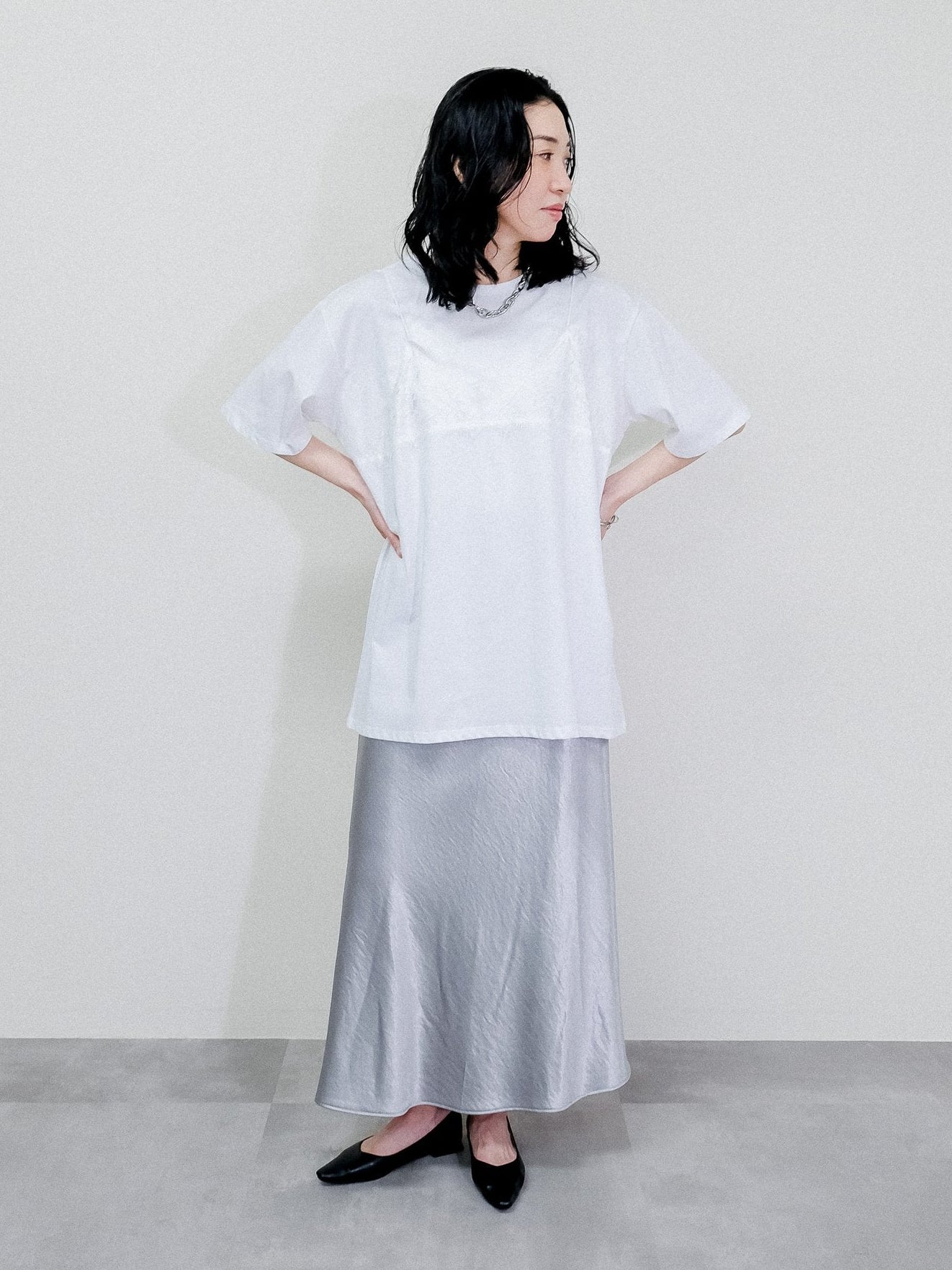 Satin Skirt [603415] light gray(70)