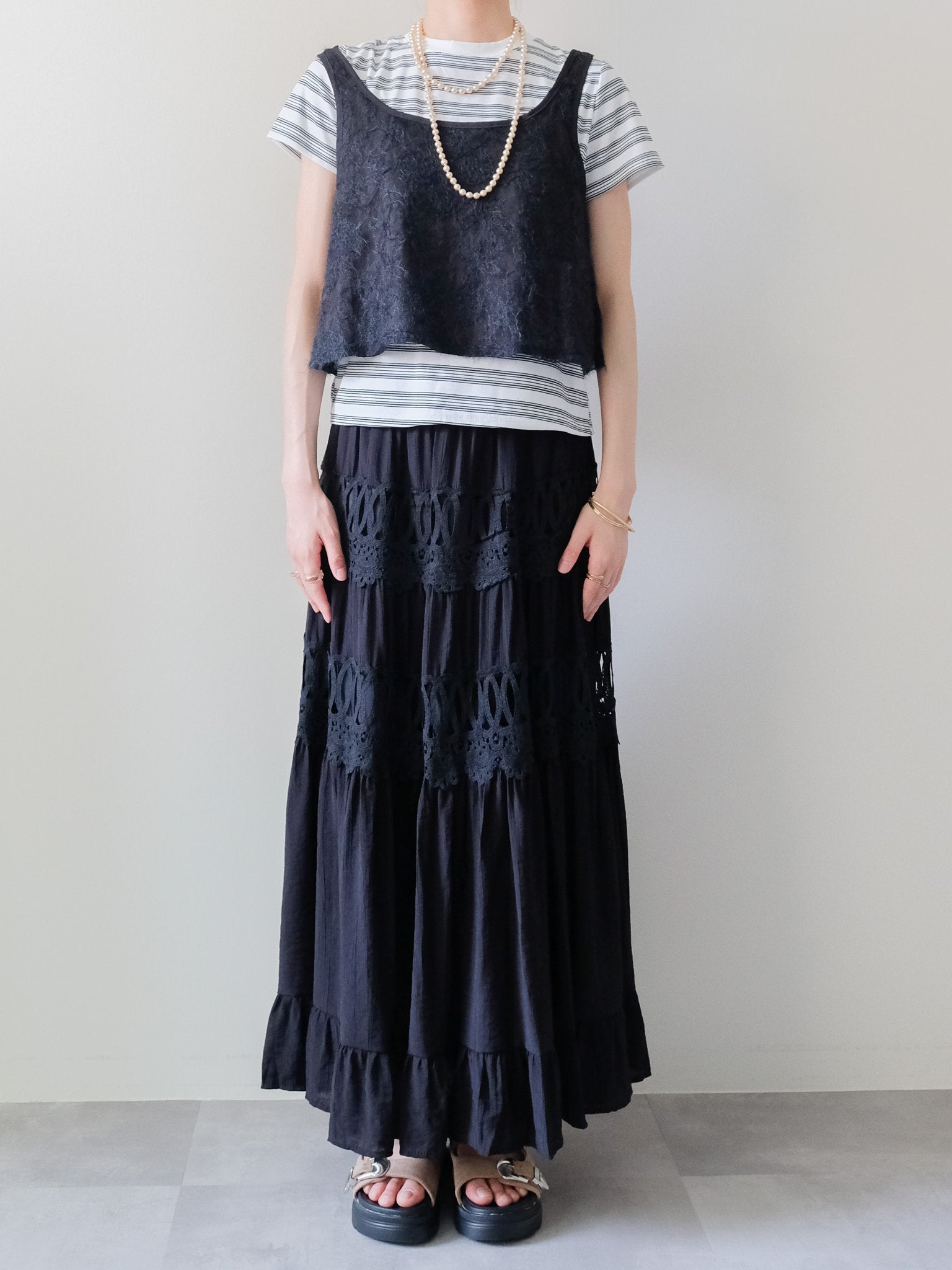 Feather Texture Tank Top(フェザーテクスチャータンクトップ) [601597]black