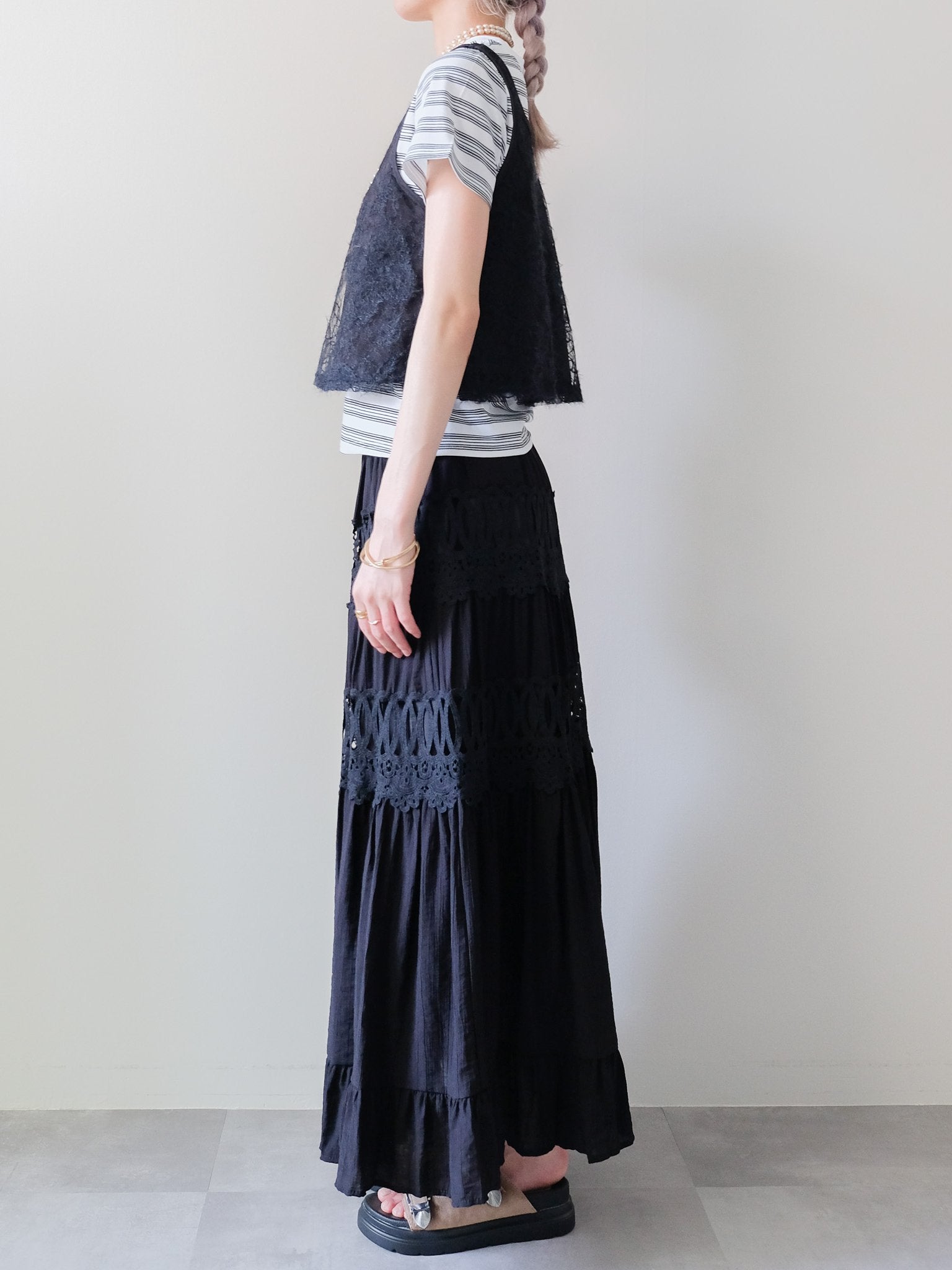 Feather Texture Tank Top(フェザーテクスチャータンクトップ) [601597]black