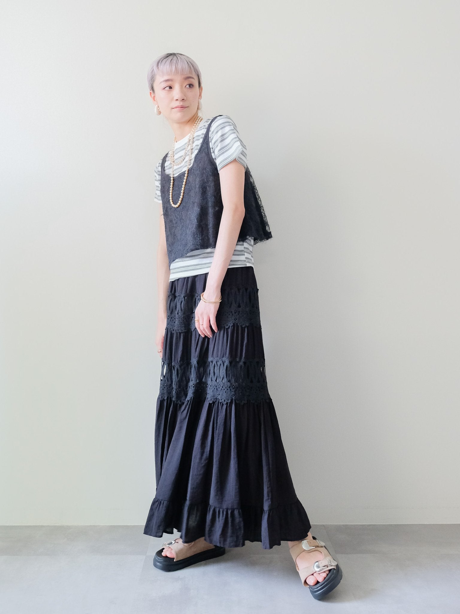 Feather Texture Tank Top(フェザーテクスチャータンクトップ) [601597]black