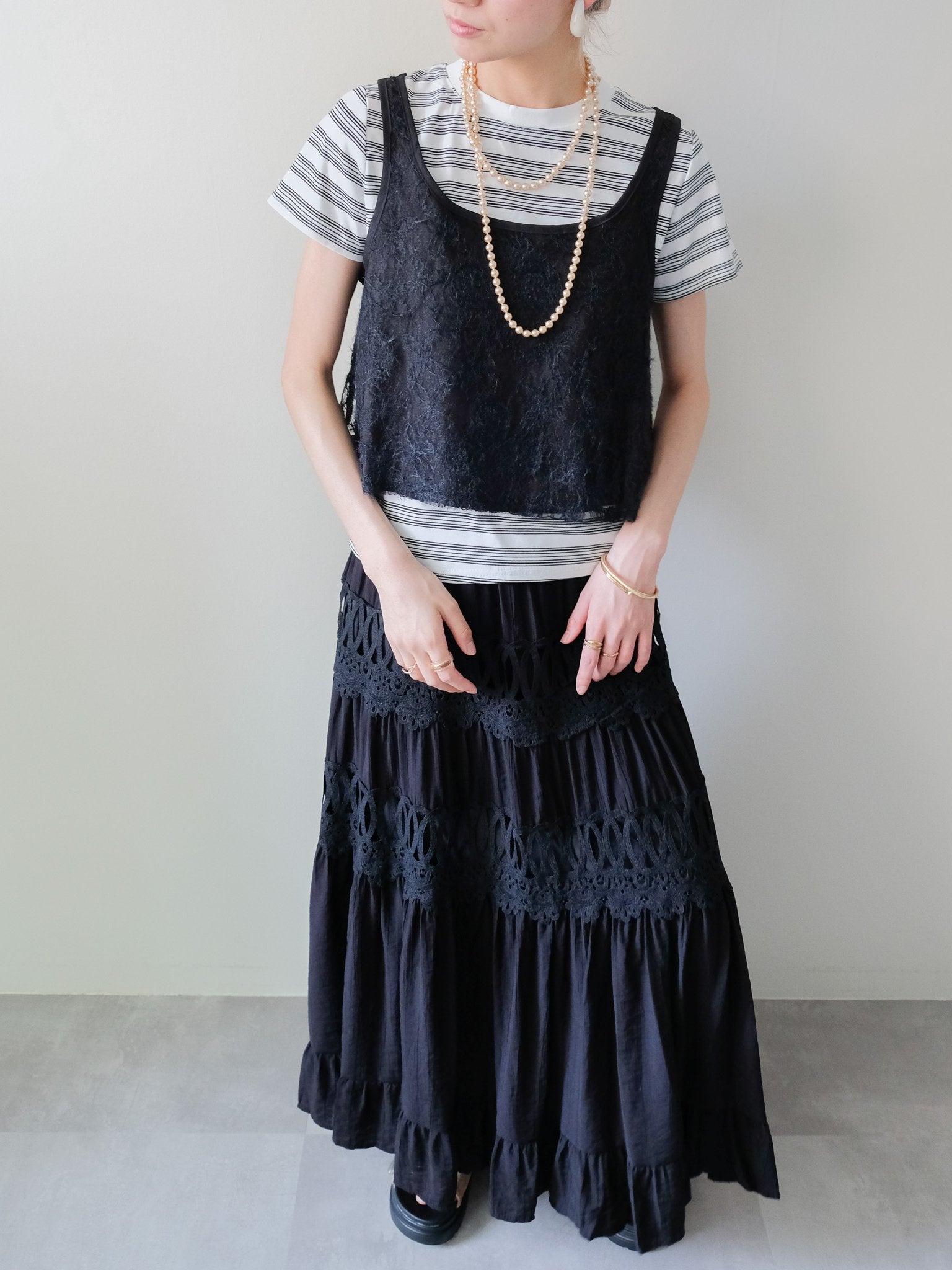 Feather Texture Tank Top(フェザーテクスチャータンクトップ) [601597]black