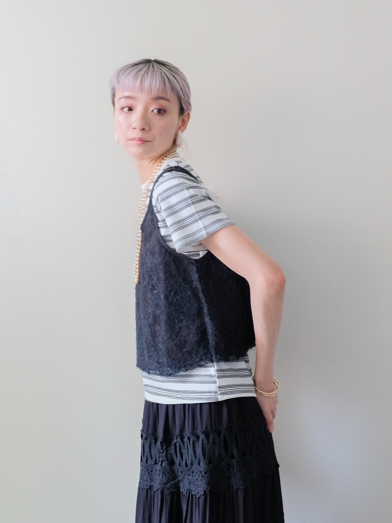 Feather Texture Tank Top(フェザーテクスチャータンクトップ) [601597]black