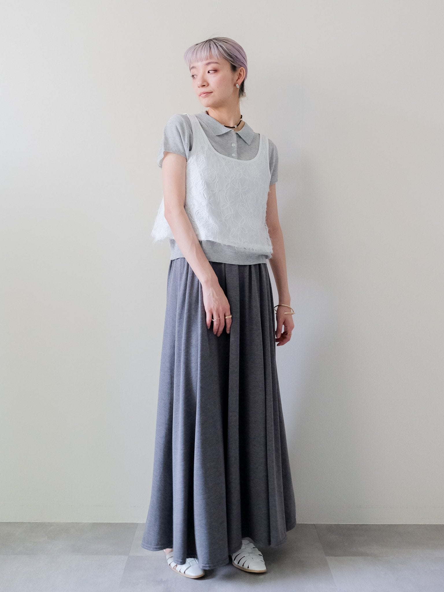 Feather Texture Tank Top(フェザーテクスチャータンクトップ) [601597]Off