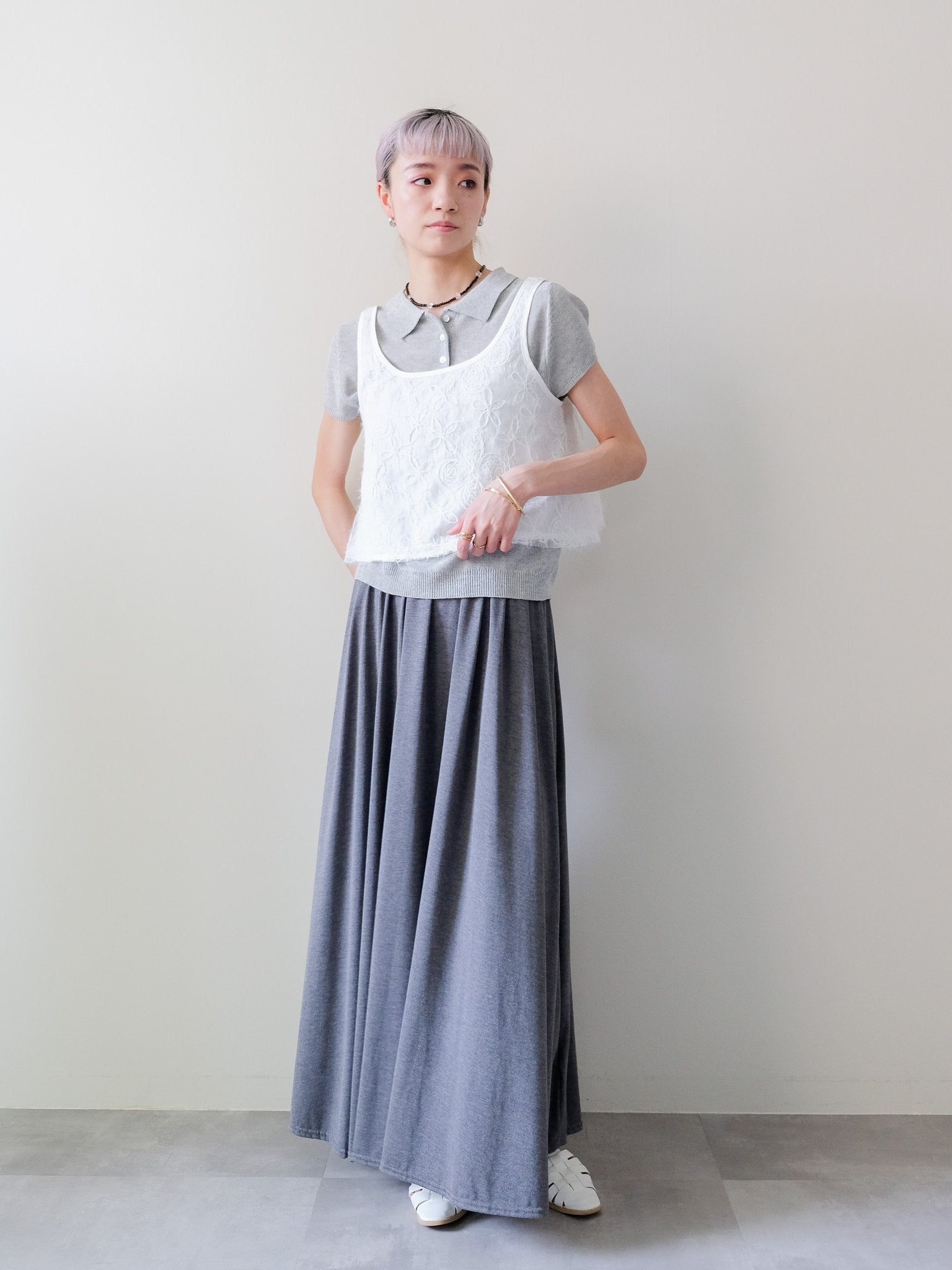 Feather Texture Tank Top(フェザーテクスチャータンクトップ) [601597]Off
