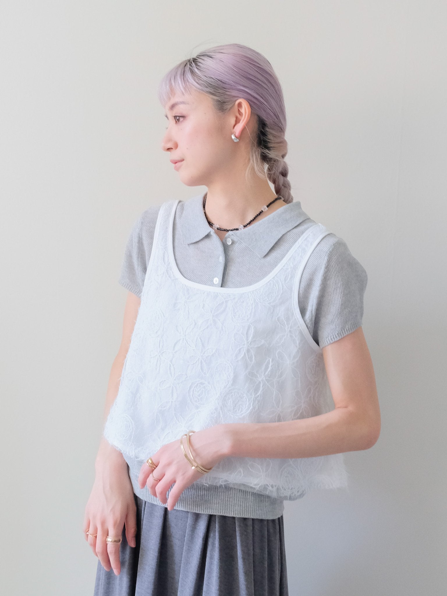 Feather Texture Tank Top(フェザーテクスチャータンクトップ) [601597]Off