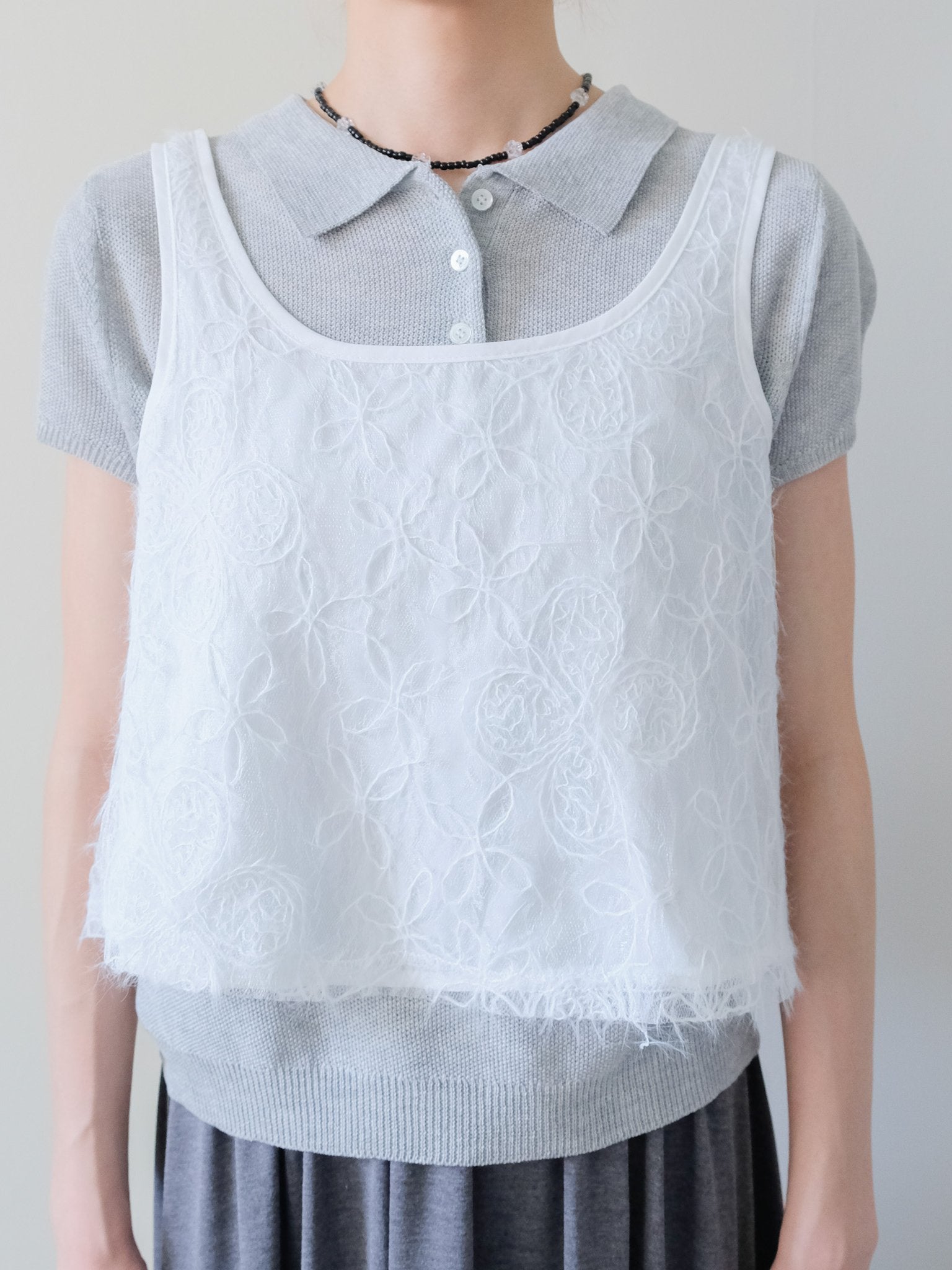 Feather Texture Tank Top(フェザーテクスチャータンクトップ) [601597]Off