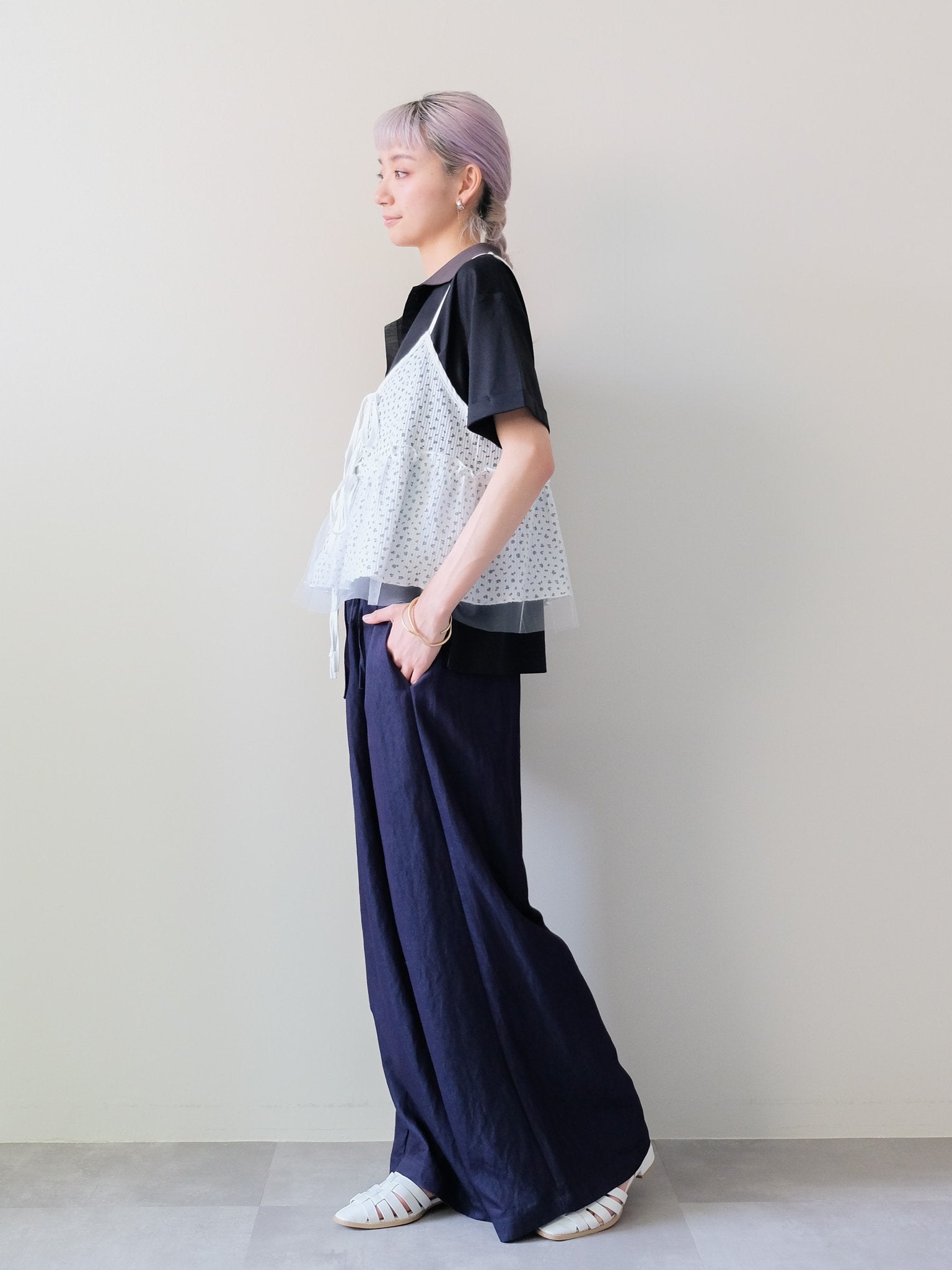 Floral Thermal Ribbon Camisole(フラワーサーマルリボンキャミソール)[601601]off