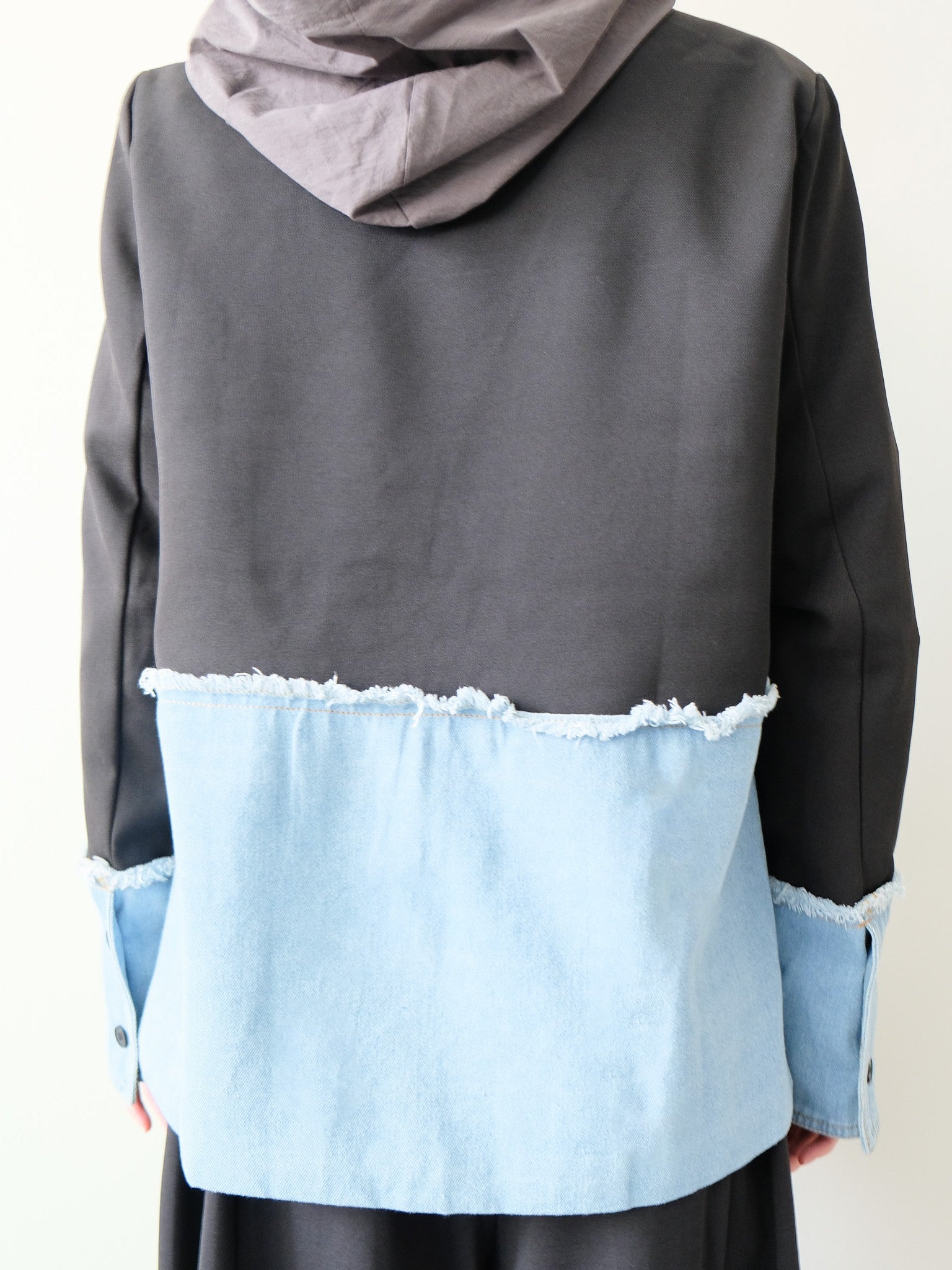 Denim Combination Tailored Jacket(デニム切替テーラードジャケット)[601585]black