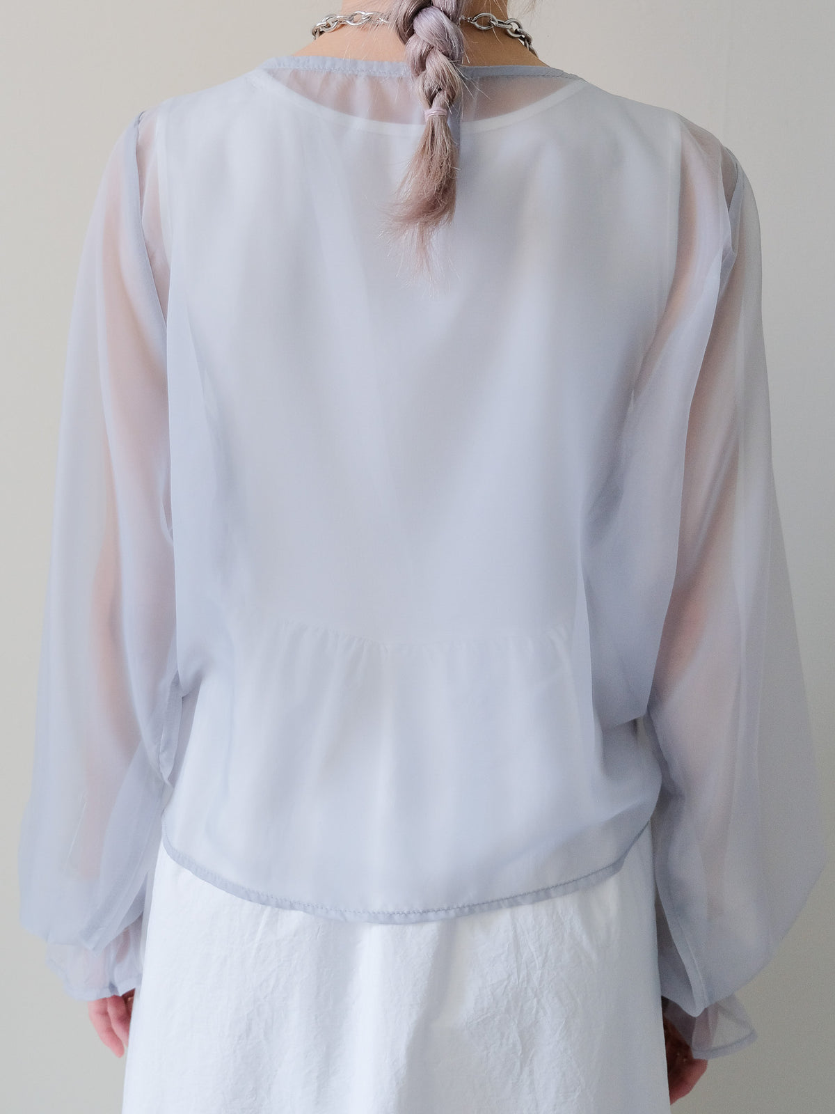 【予約商品】Sheer Gather Ribbon Blouse(シアーギャザーリボンブラウス)