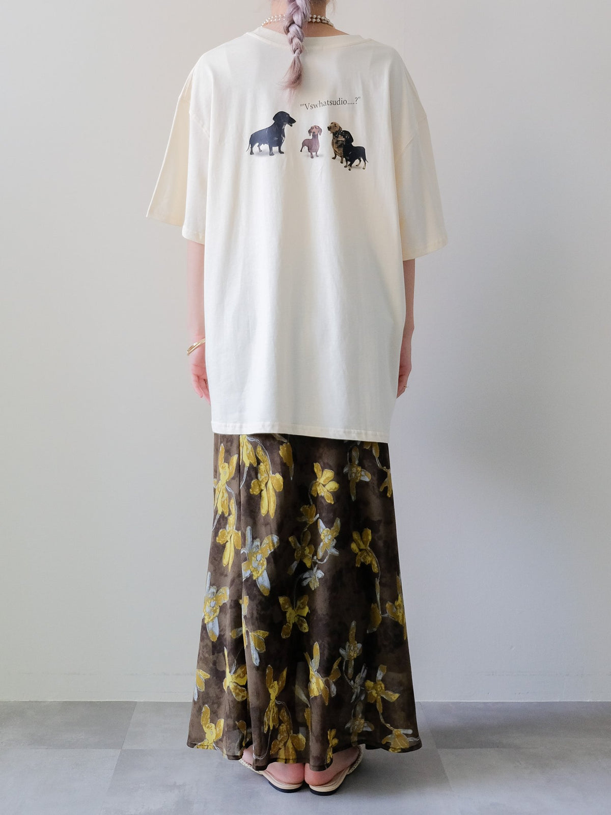 Dog Graphic Back Print T-shirt(ドッググラフィックバックプリントTシャツ)[601600]yellow