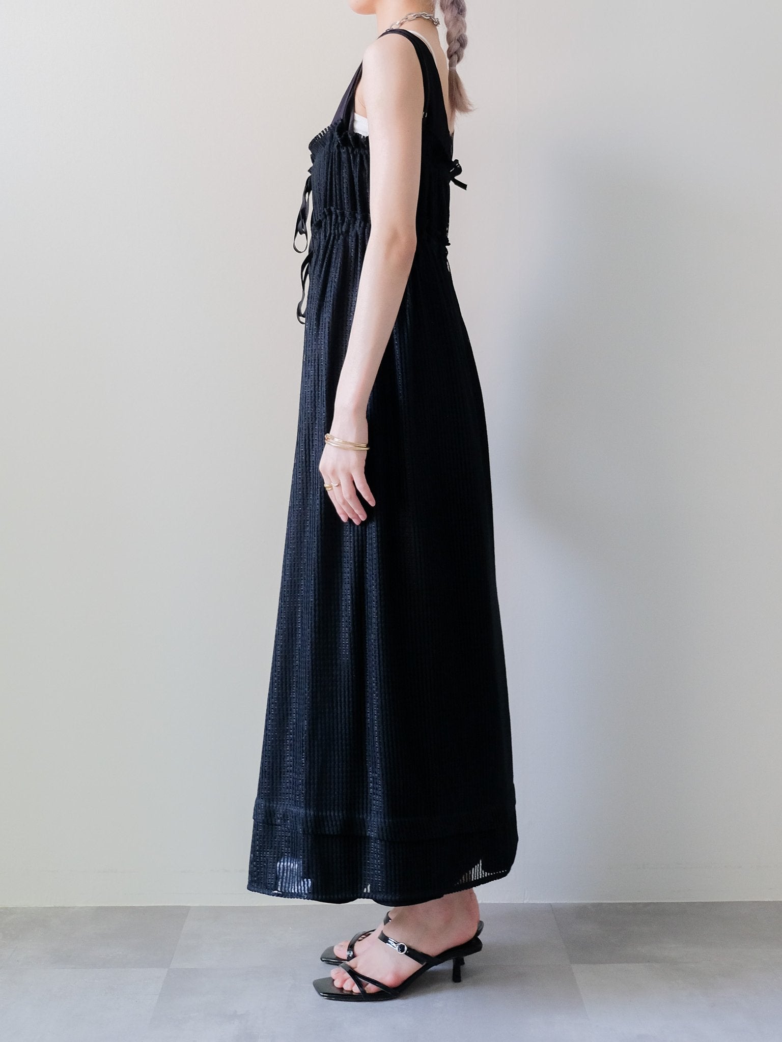 Gather Camisole Dress(ギャザーキャミワンピース)[601630]Black