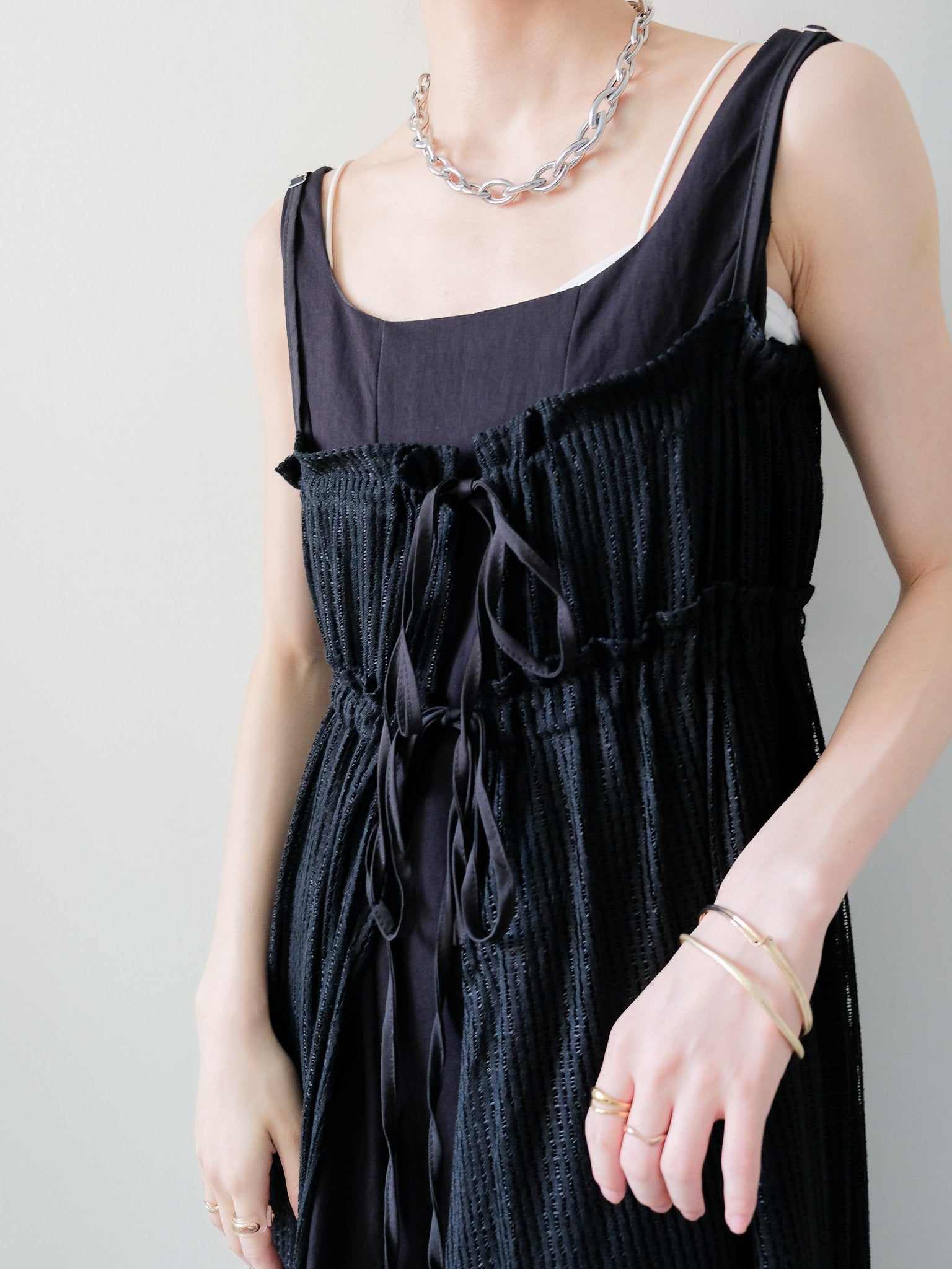 Gather Camisole Dress(ギャザーキャミワンピース)[601630]Black