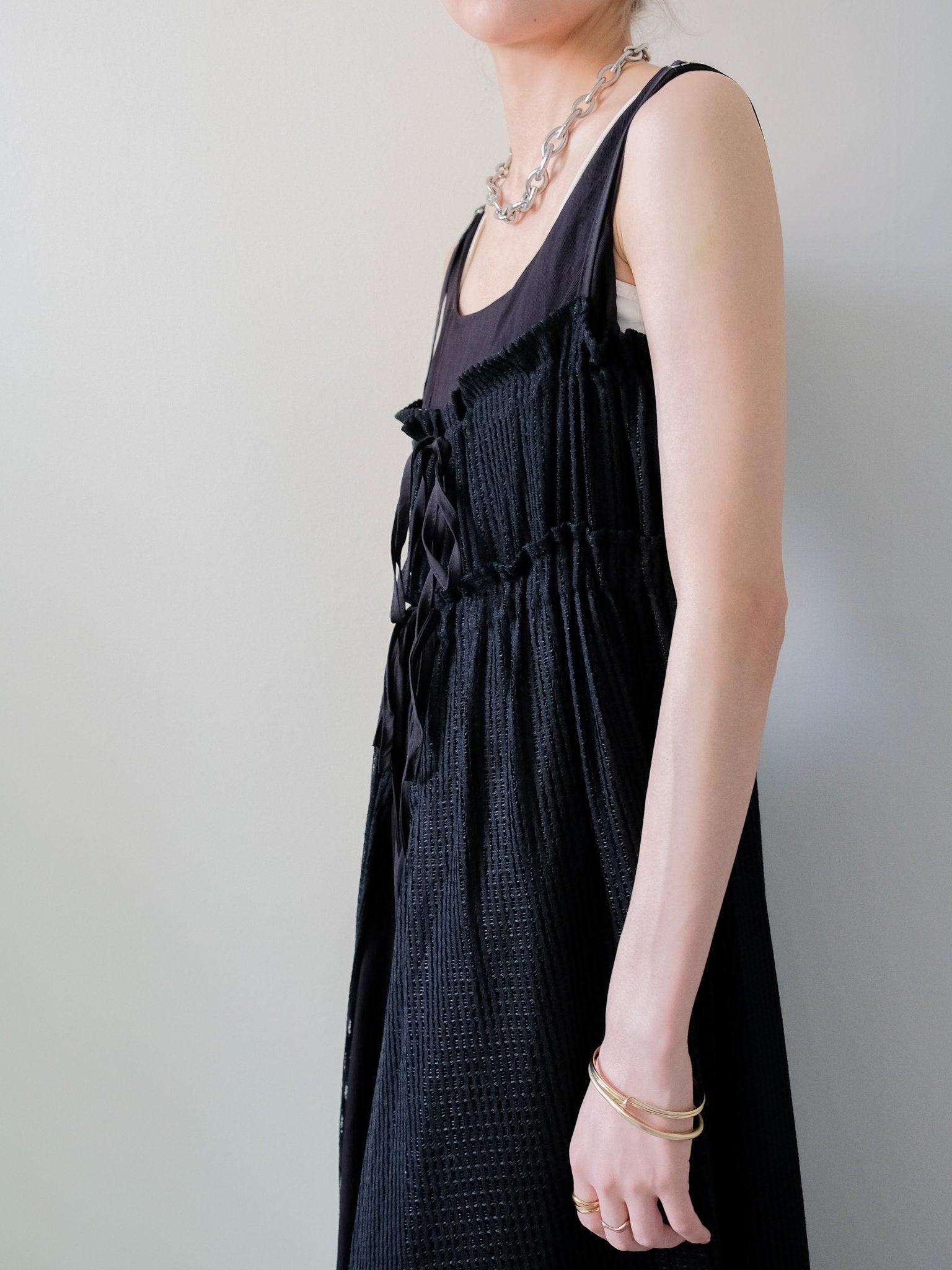 Gather Camisole Dress(ギャザーキャミワンピース)[601630]Black