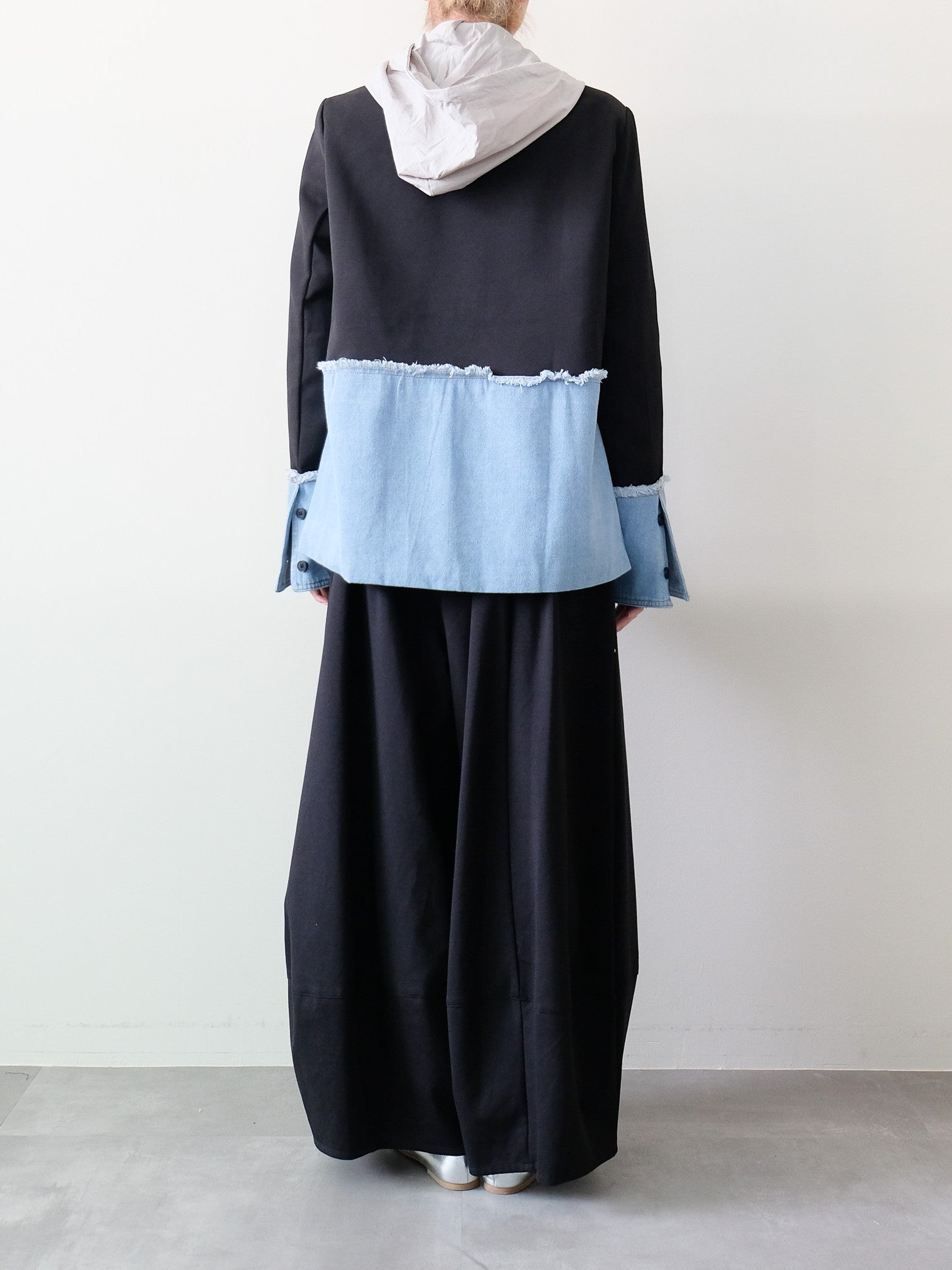 Denim Combination Tailored Jacket(デニム切替テーラードジャケット)[601585]black